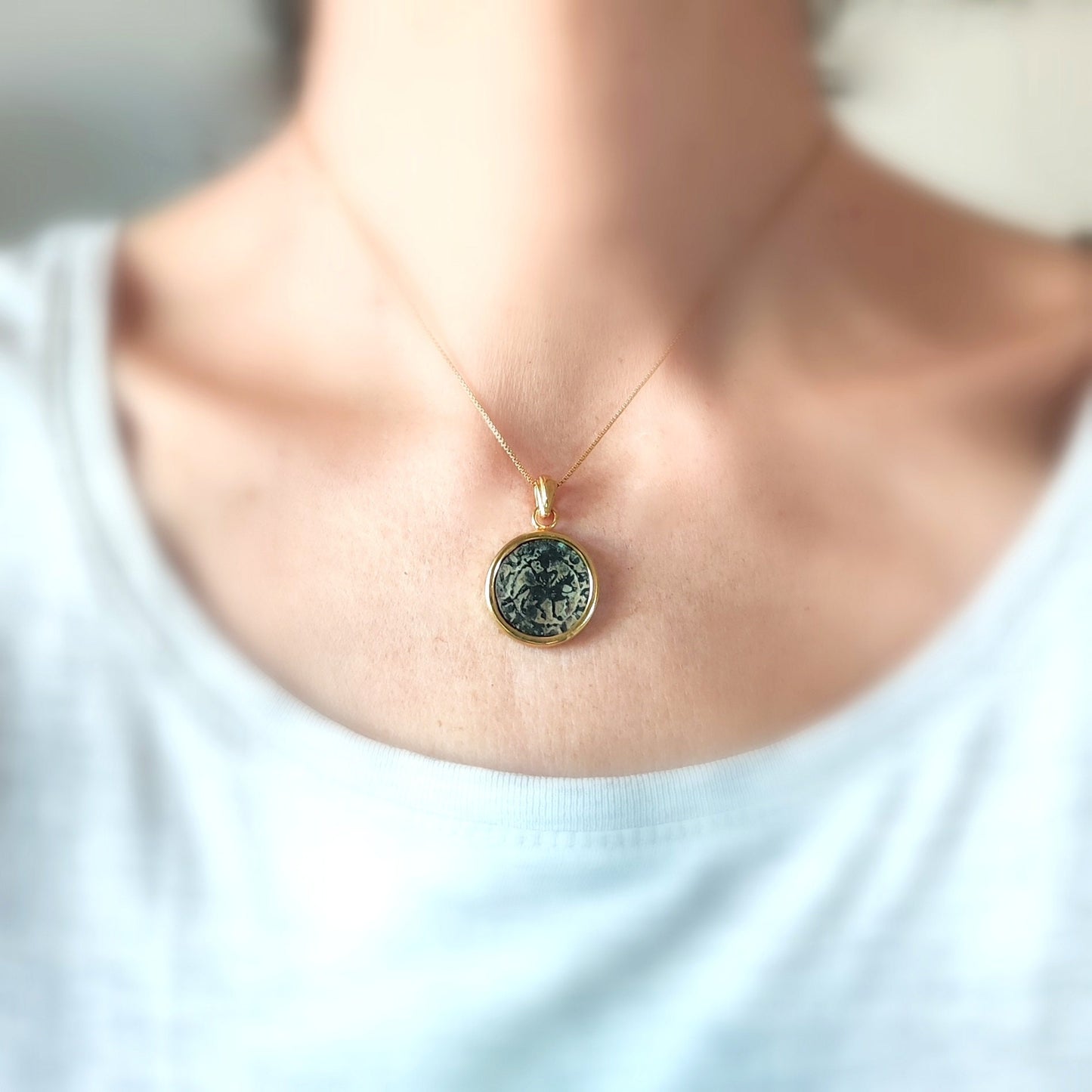 Ancient Crusader Knight Coin Pendant, Christian Cross Necklace, Horse Coin Gold Plated Necklace, Armenia Cilicia Coin, History Buff Gift