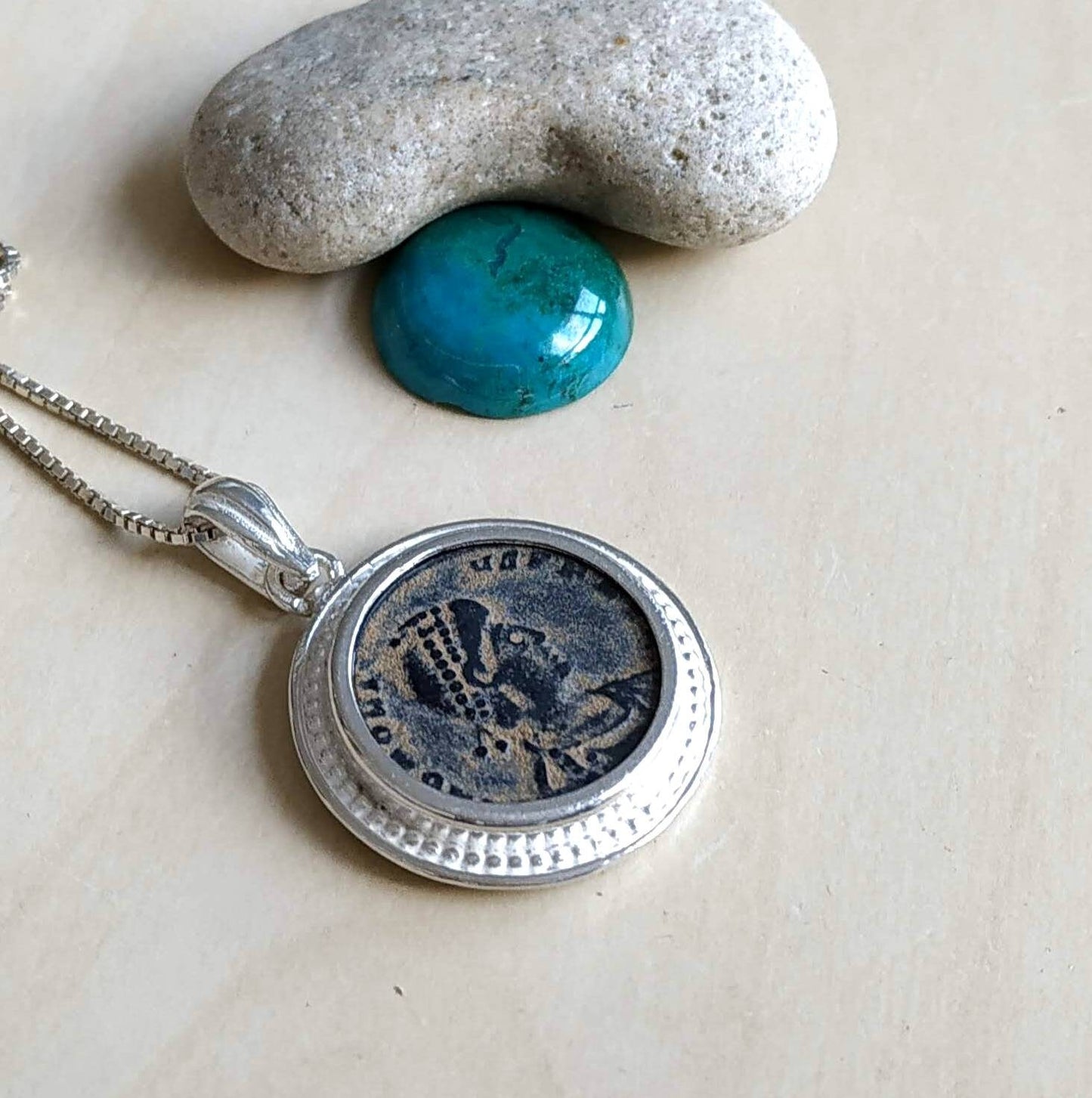 Ancient Roman Emperor Honorius Coin Necklace, Early Christian Theodosius Coin Pendant, Vintage Gift