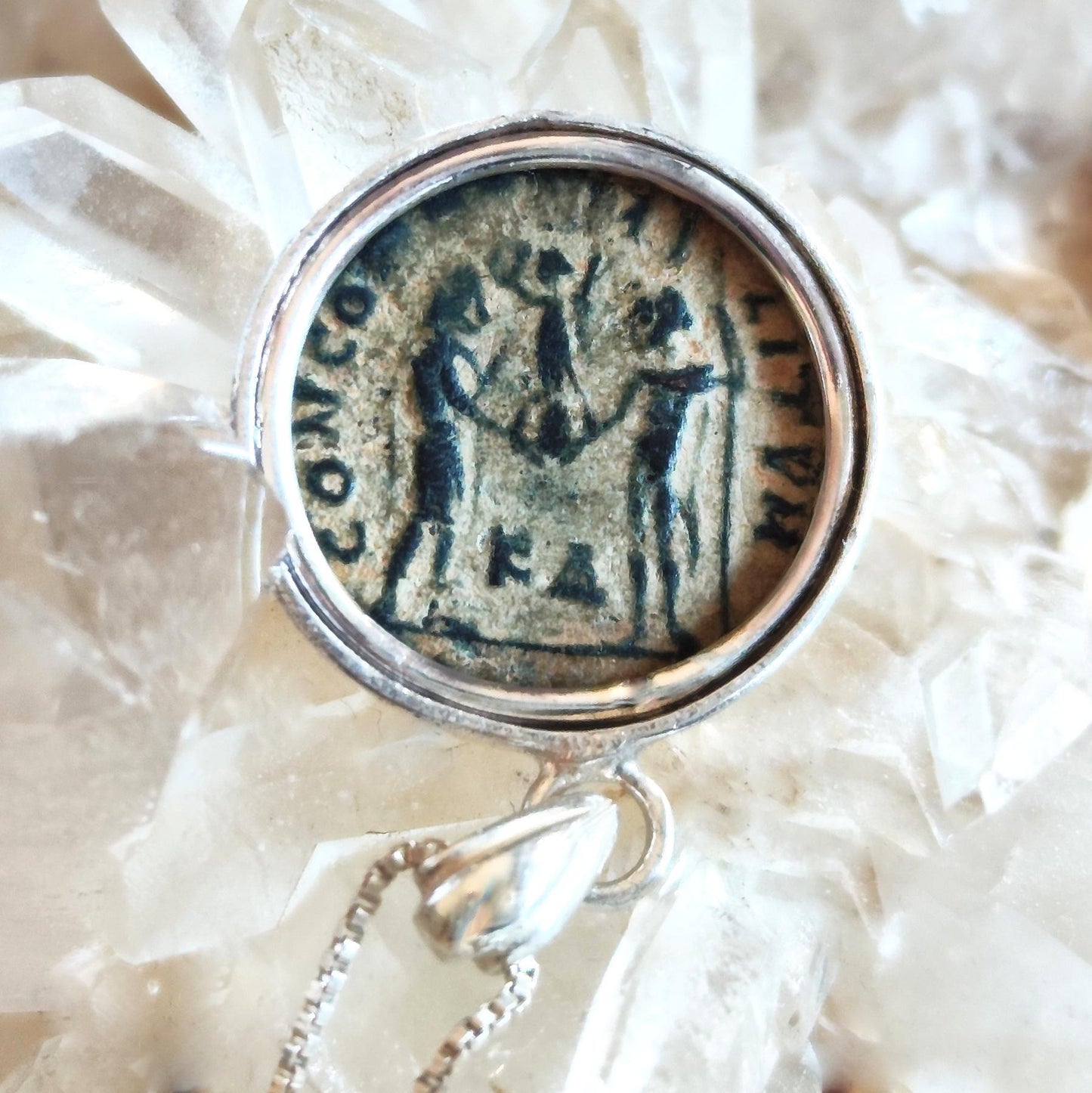Genuine Roman Coin Pendant for Men, Silver Medallion Necklace of Emperor Maximianus, Ancient Coin Gift Idea, Roman Empire Statement Necklace