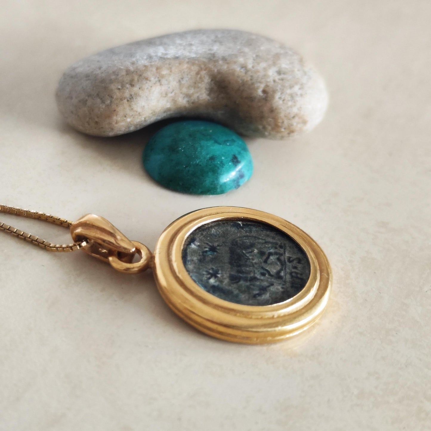 Antique Roman medallion Necklace, Gift for History Lover, Romulus & Remus with She wolf coin Charm