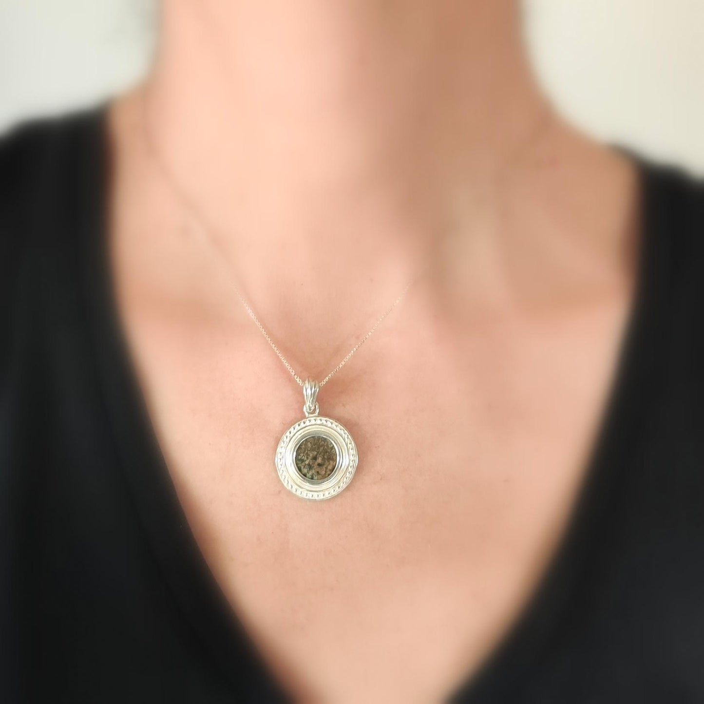 Genuine Widow's Mite Pendant, Ancient Coin Necklace, Vintage Silver Coin Pendant, Widow Mite Jewelry, Jesus Christian coin, Vintage Jewelry