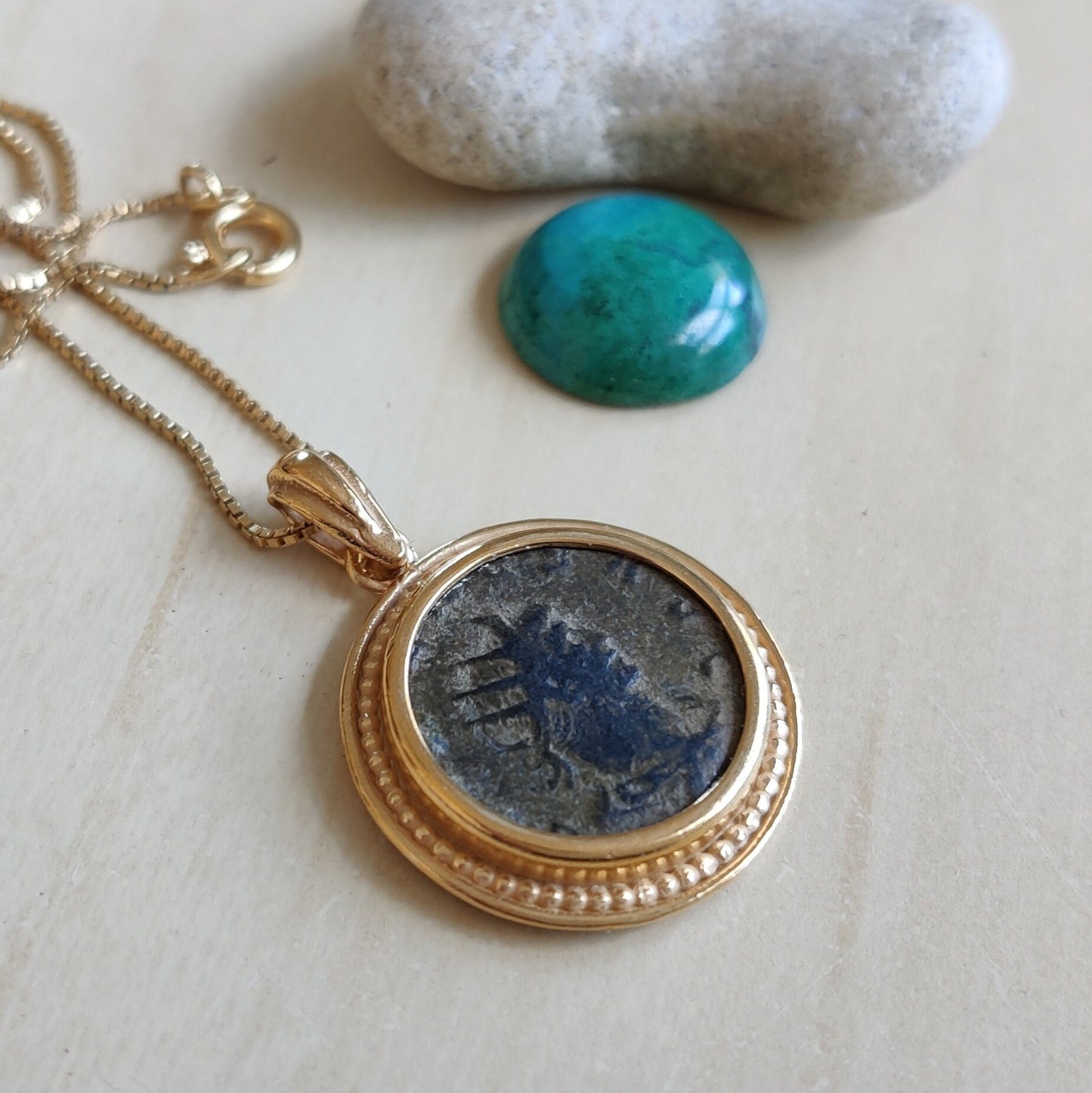 Genuine Roman Coin Pendant, Emperor Gallienus Roman Coin Necklace, Ancient Coin Necklace, Vintage Antique Gold Coin Pendant, Vintage Jewelry