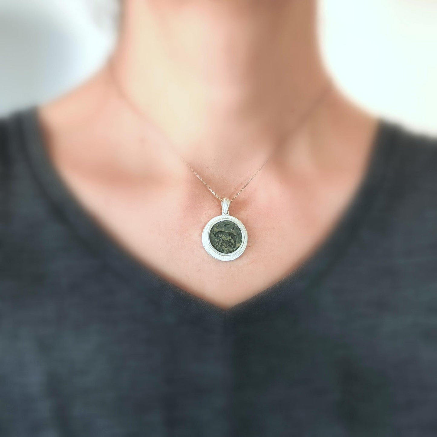 Genuine Roman Twins Coin Necklace, Ancient Constantine Coin Necklace, Men Gift Pendant, wolf mother Jewelry