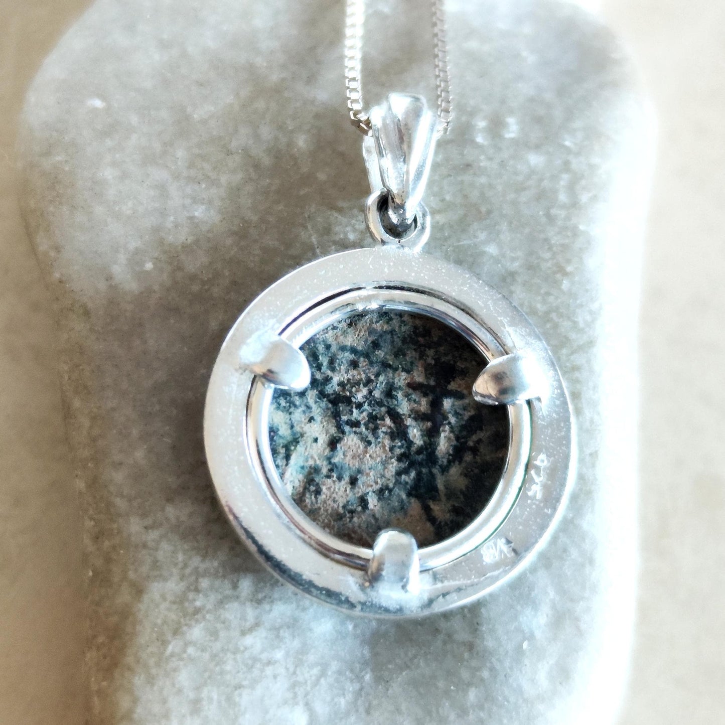 Antique Large Widow Mite Coin Necklace, Jesus Biblical Medallion, Christian Men Gift, Story Telling Jewelry, Marine Anchor Pendant
