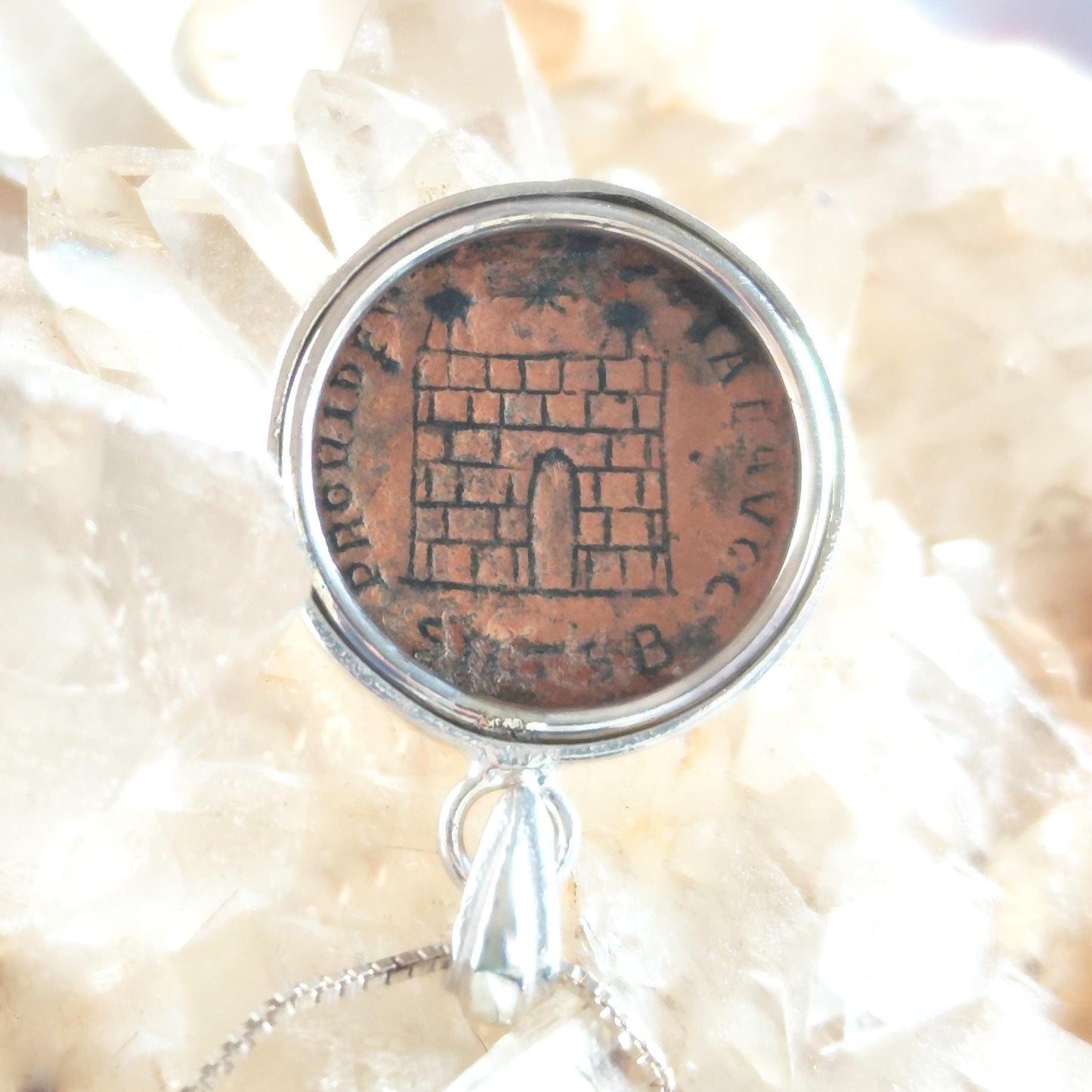 Roman Constantine the Great Coin Necklace, Real Ancient Certified Coin Silver Pendant, Men Unisex Christian Medallion, Vintage Gift Idea