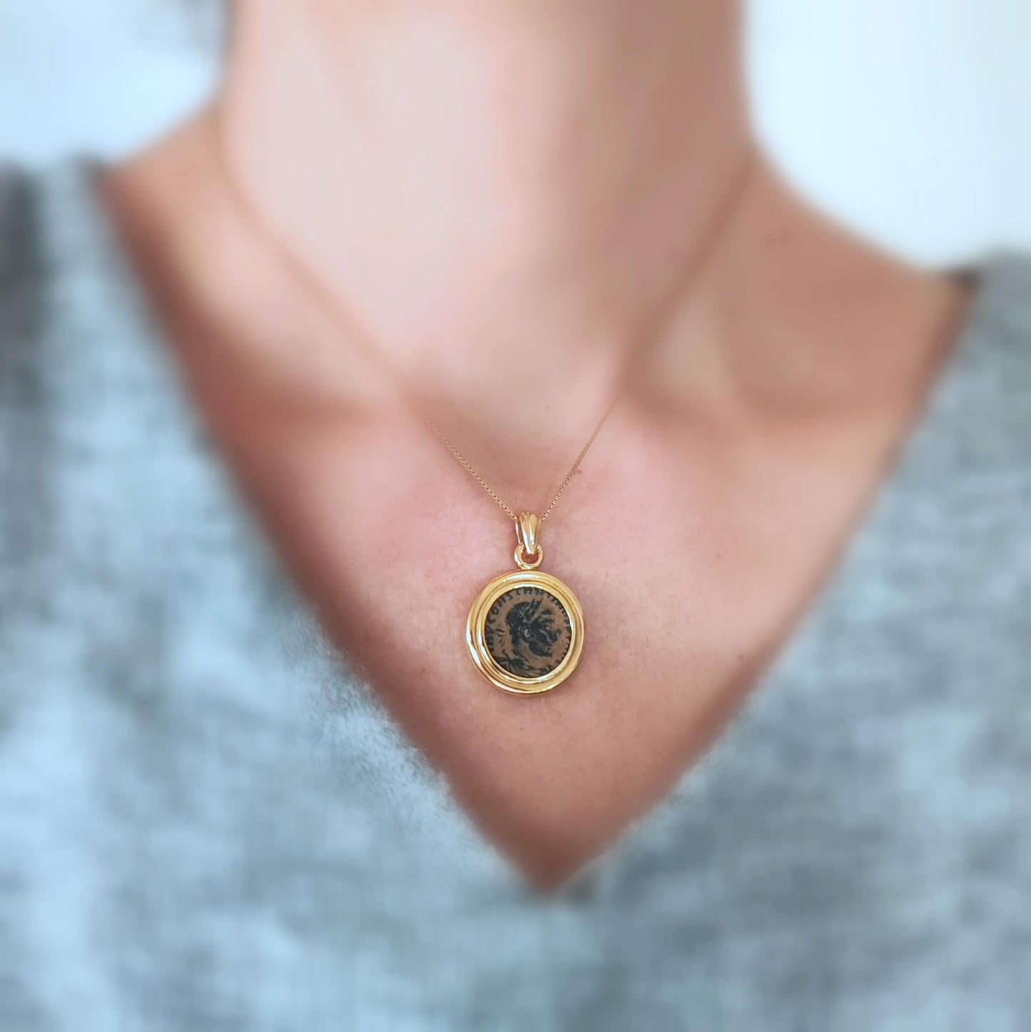 Constantine the Great Pendant, Christian Coin Necklace, Roman Coin Necklace, Ancient Coin Necklace, Antique Coin Pendant, Christian Gift