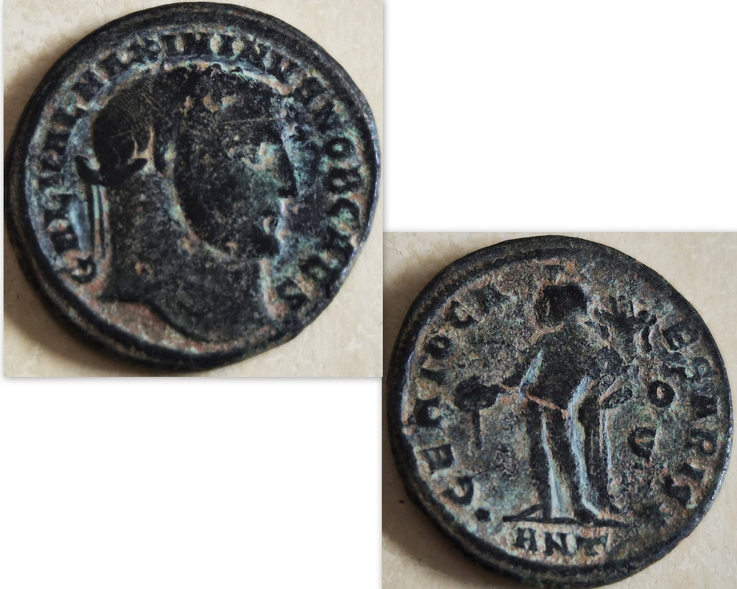 Antique Roman Empire Coin Medallion, Silver Necklace For Men, Certified Ancient Coin of Emperor Galerius Statement Pendant