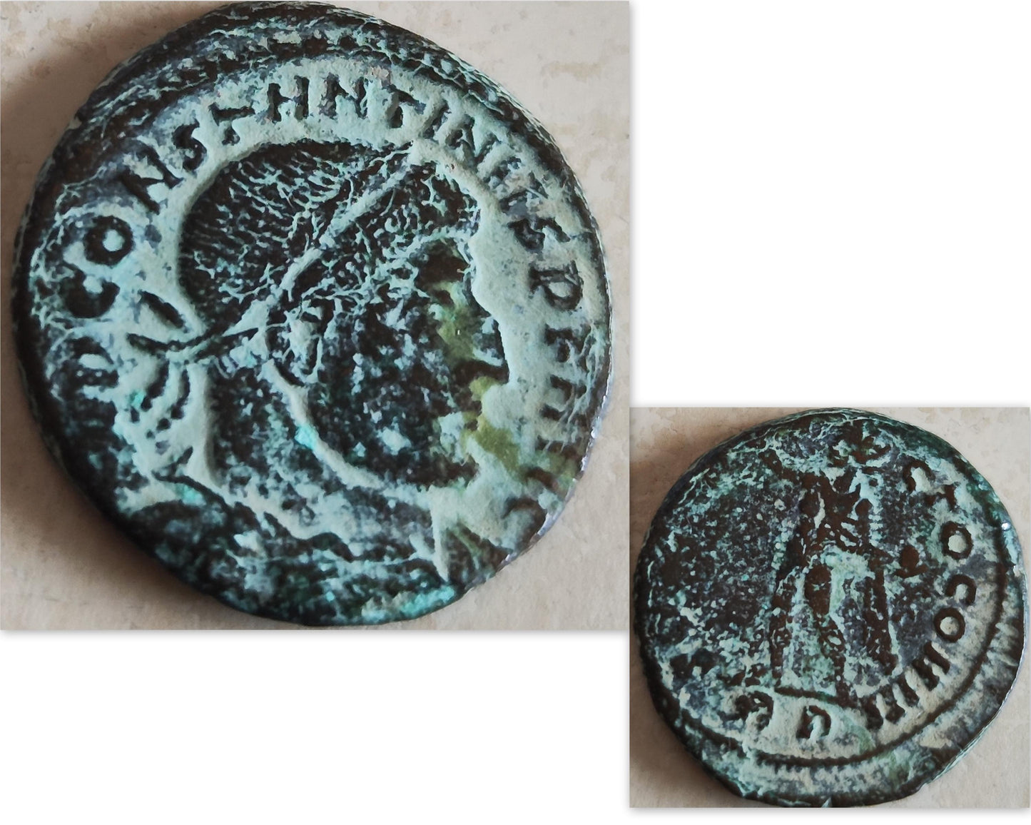 Roman Constantine the Great coin silver necklace, real ancient certified bronze coin pendant, men unisex gift idea, Antique vintage jewelry