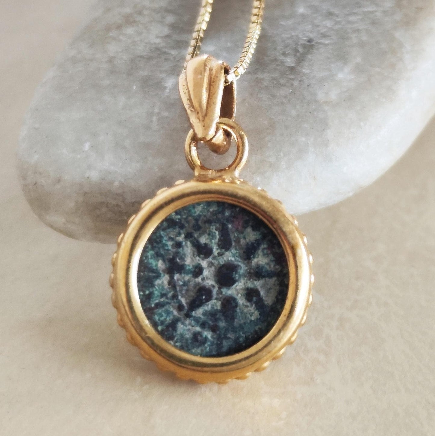Genuine Biblical Coin Necklace, Antique Real Widow's Mite Coin Gold Plated small Pendant, Jesus Ancient Coin Jewelry, Christian Gift Idea