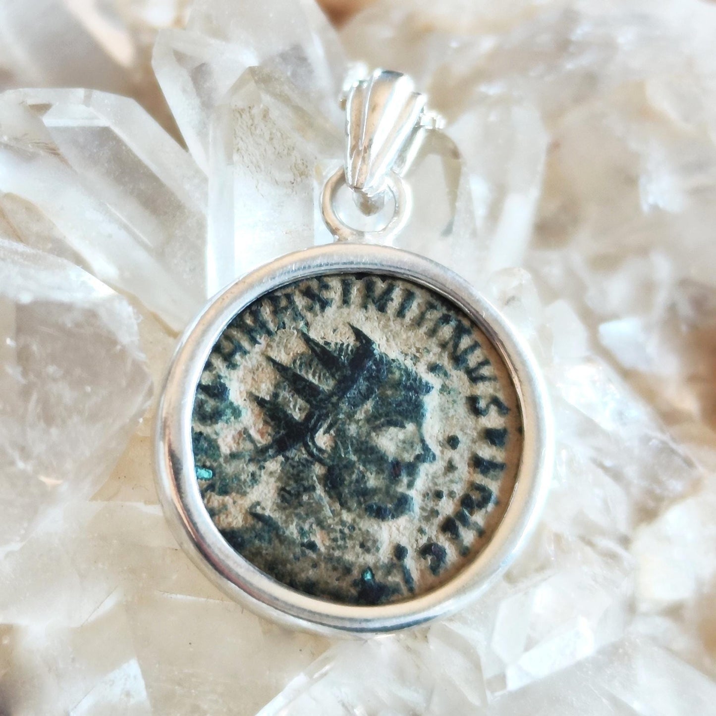 Genuine Roman Coin Pendant for Men, Silver Medallion Necklace of Emperor Maximianus, Ancient Coin Gift Idea, Roman Empire Statement Necklace