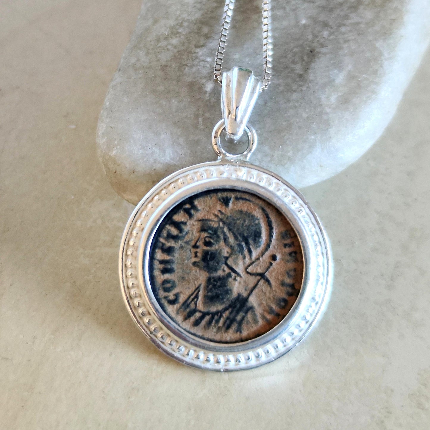 Constantine the Great Pendant, Christian Coin Necklace, Roman Coin Necklace, Ancient Coin Necklace, Antique Coin Pendant, Christian Gift