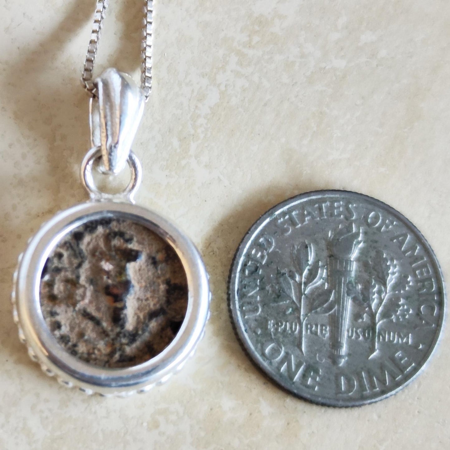 King Herod The Great Antique Coin Silver Pendant, Jesus Time Coin Medallion, Jewish Roman Cornucopia Coin