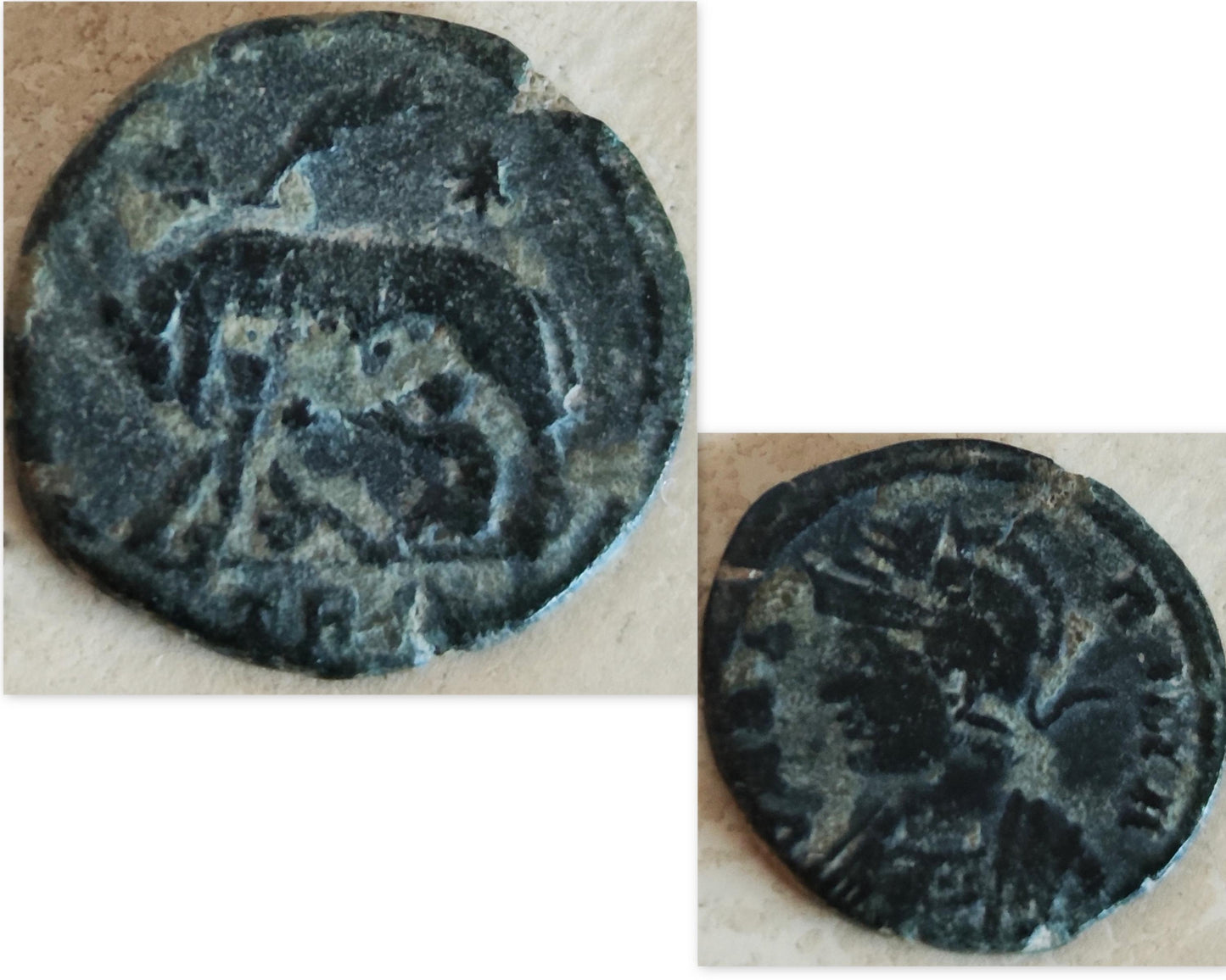 Genuine Roman Twins Coin Necklace, Ancient Constantine Coin Necklace, Men Gift Pendant, wolf mother Jewelry