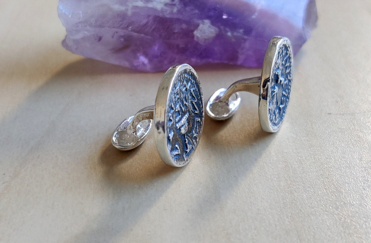 Jewish Revolt Silver Coin Cufflinks, Vintage Style Cufflinks, Jewish Men's Gift, Half Shekel Coin Jewelry, Bar Mitzvah Gift, Father's Day