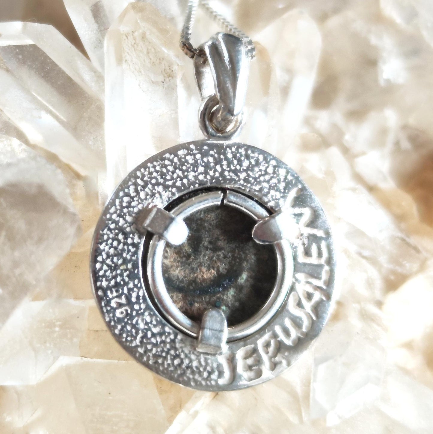 Genuine Widow's Mite Pendant, Ancient Coin Necklace, Vintage Silver Coin Pendant, Widow Mite Jewelry, Jesus Christian coin, Vintage Jewelry