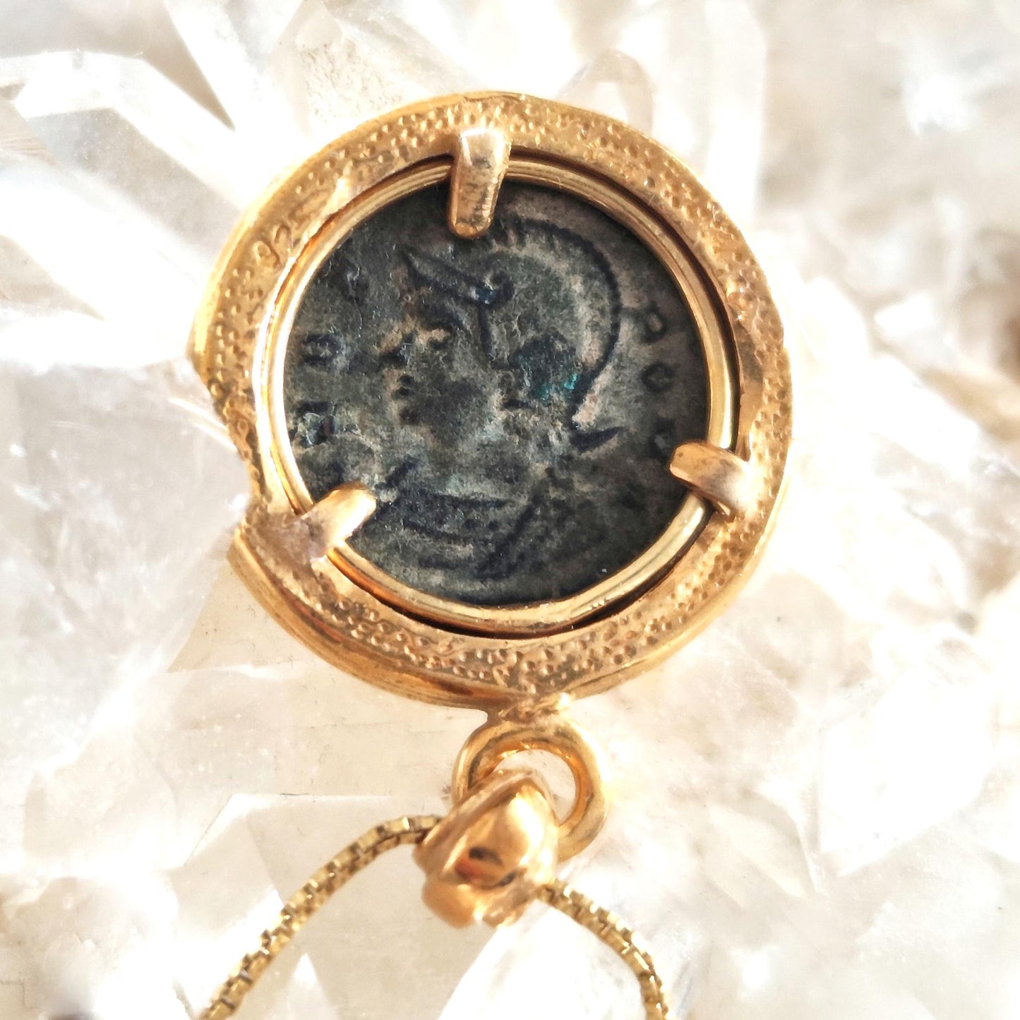 Antique Roman medallion Necklace, Gift for History Lover, Romulus & Remus with She wolf coin Charm
