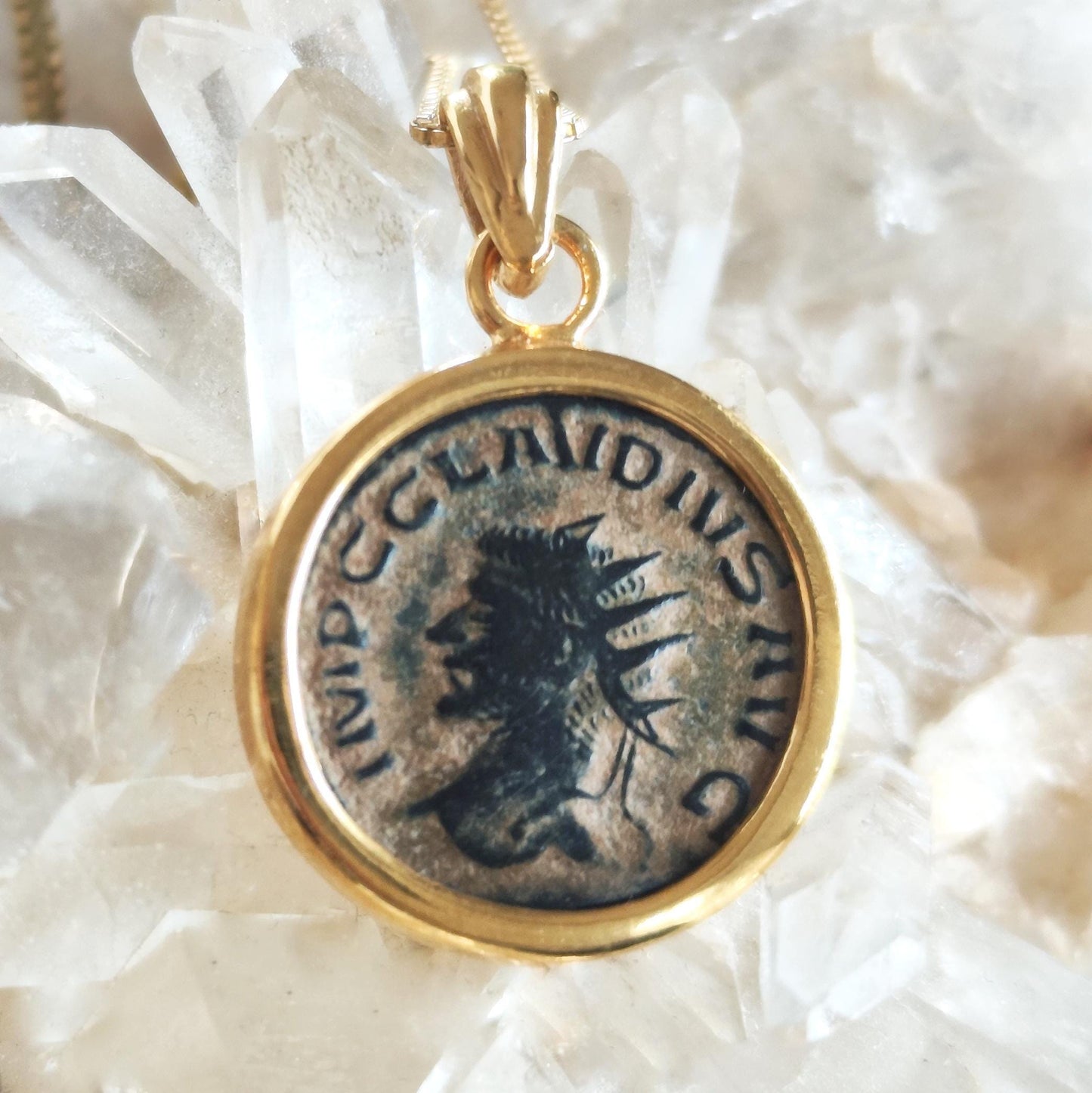 Emperor Claudius Roman Coin Necklace, Ancient Coin Pendant Medallion, Vintage Gift Idea, History Lover Jewelry