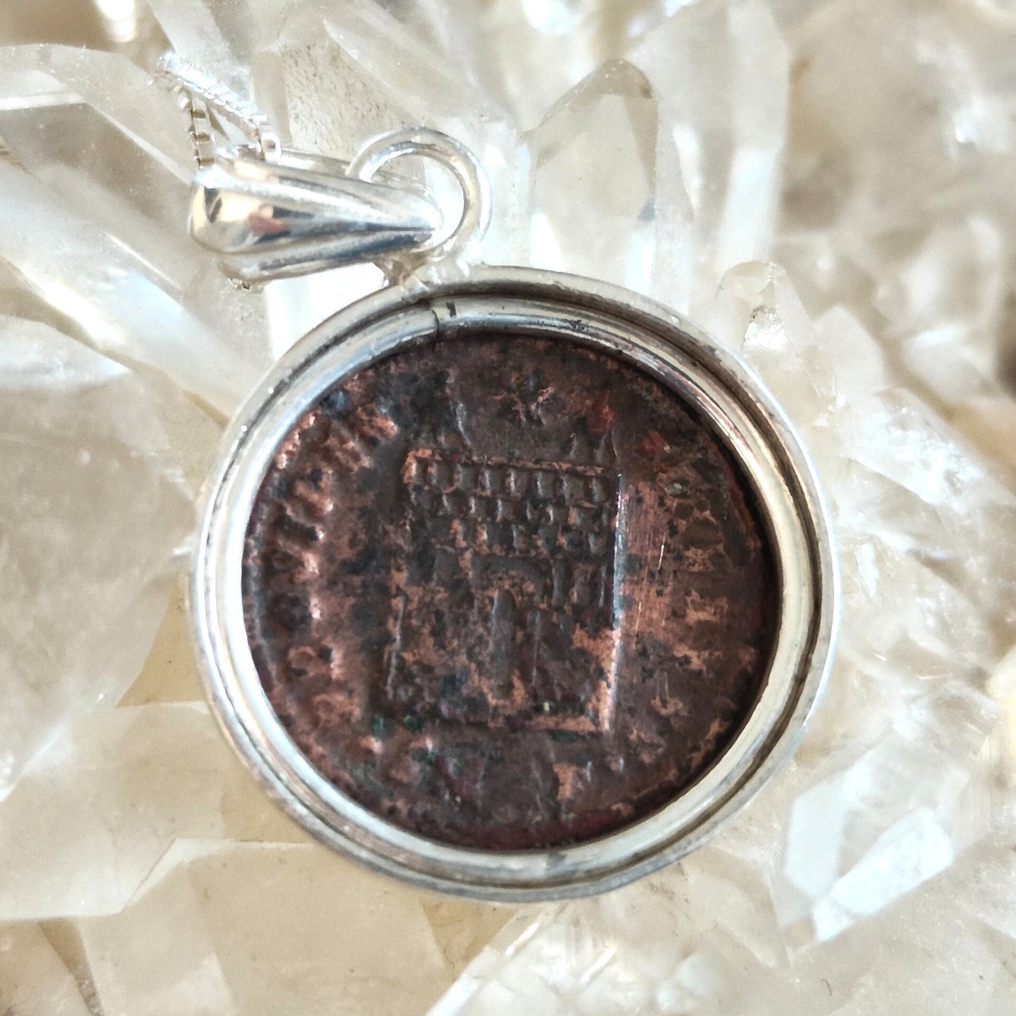 Constantine the Great Silver Pendant, Christian Coin Necklace, Roman Coin Medallion, Ancient Coin Necklace, Antique Coin Vintage Gift