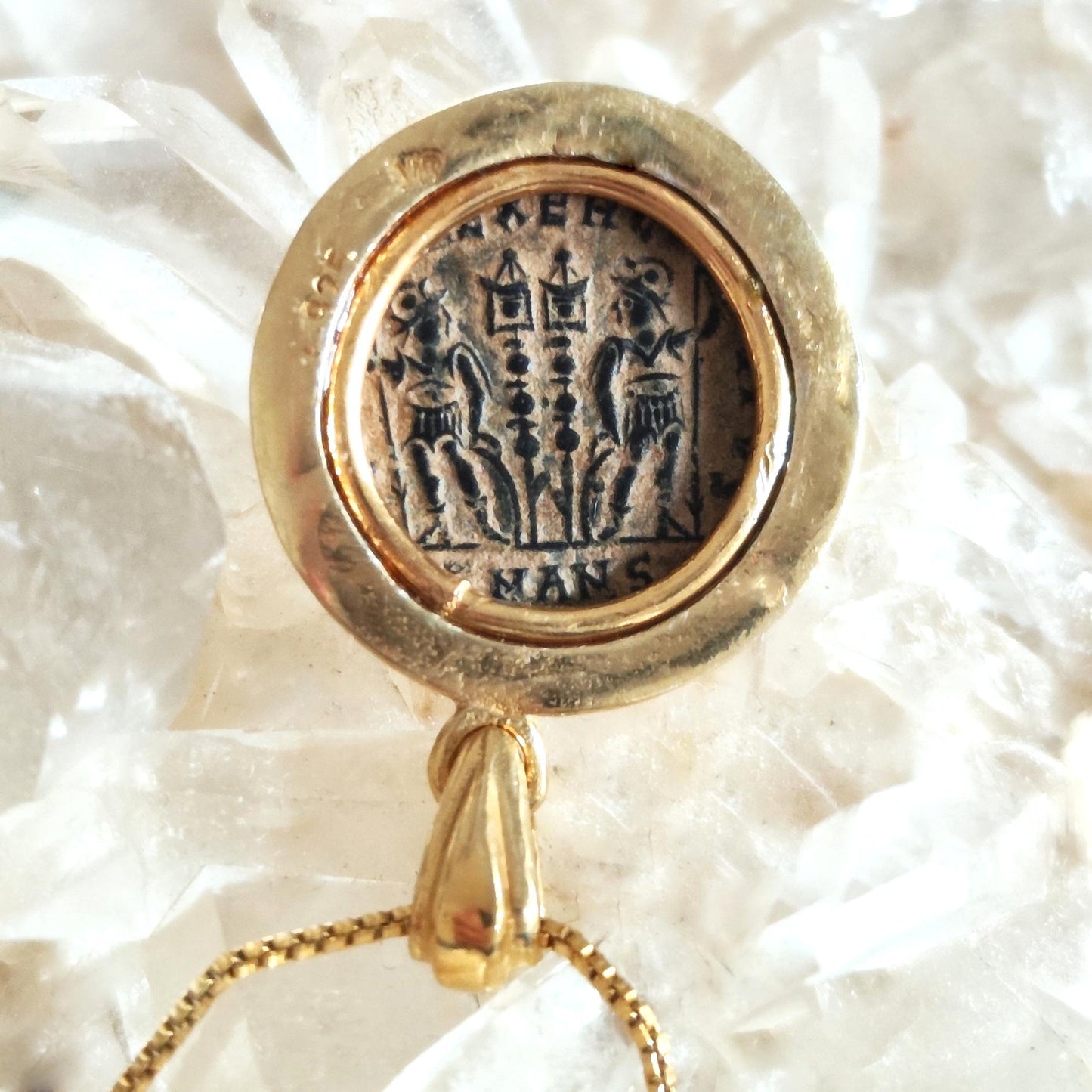 Roman Coin Pendant of Emperor Constantine II, Early Christian Coin Necklace, Ancient Vintage Jewelry