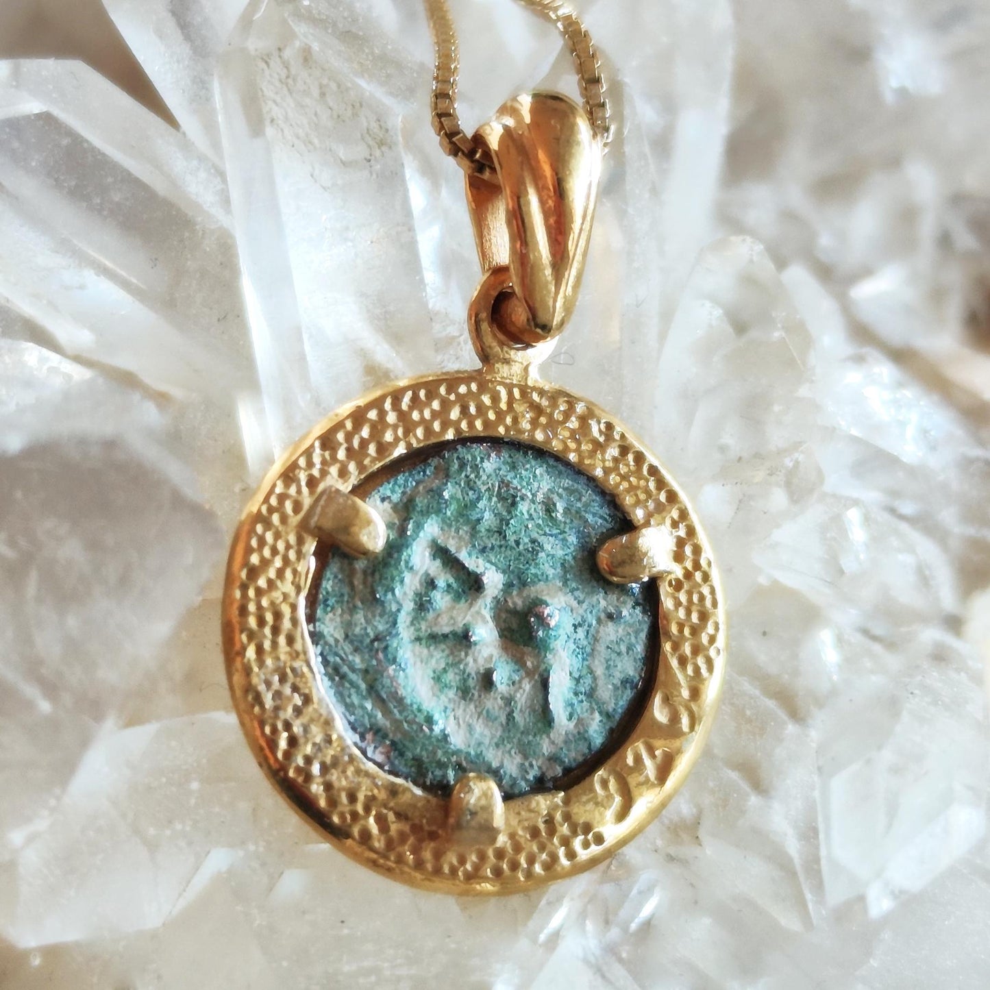 Christian Coin Necklace, Antique Widow's Mite Coin, Coin Ancient Necklace, Gold Plated Charm Pendant, Jesus Ancient Coin Jewelry, Widow Gift