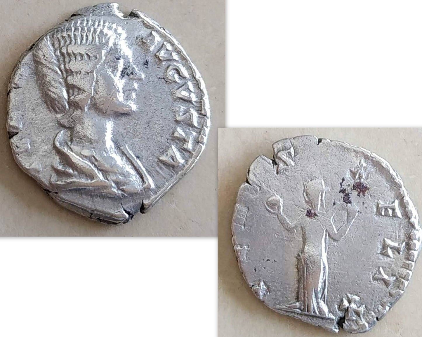 Silver Coin Necklace, Ancient Empress Julia Domna Coin Gold Plated Medallion, Women of the Roman empire Pendant, vintage style Gift for Her