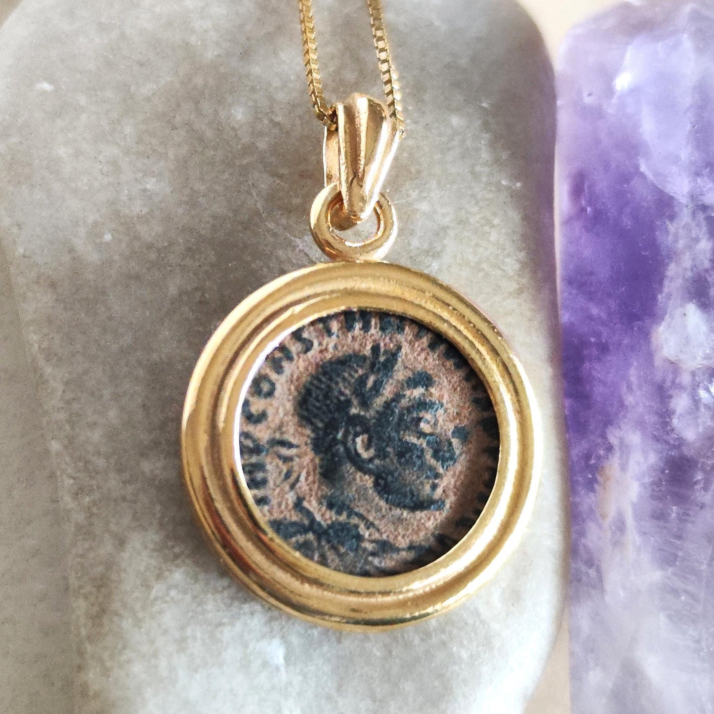 Constantine the Great Pendant, Christian Coin Necklace, Roman Coin Necklace, Ancient Coin Necklace, Antique Coin Pendant, Christian Gift