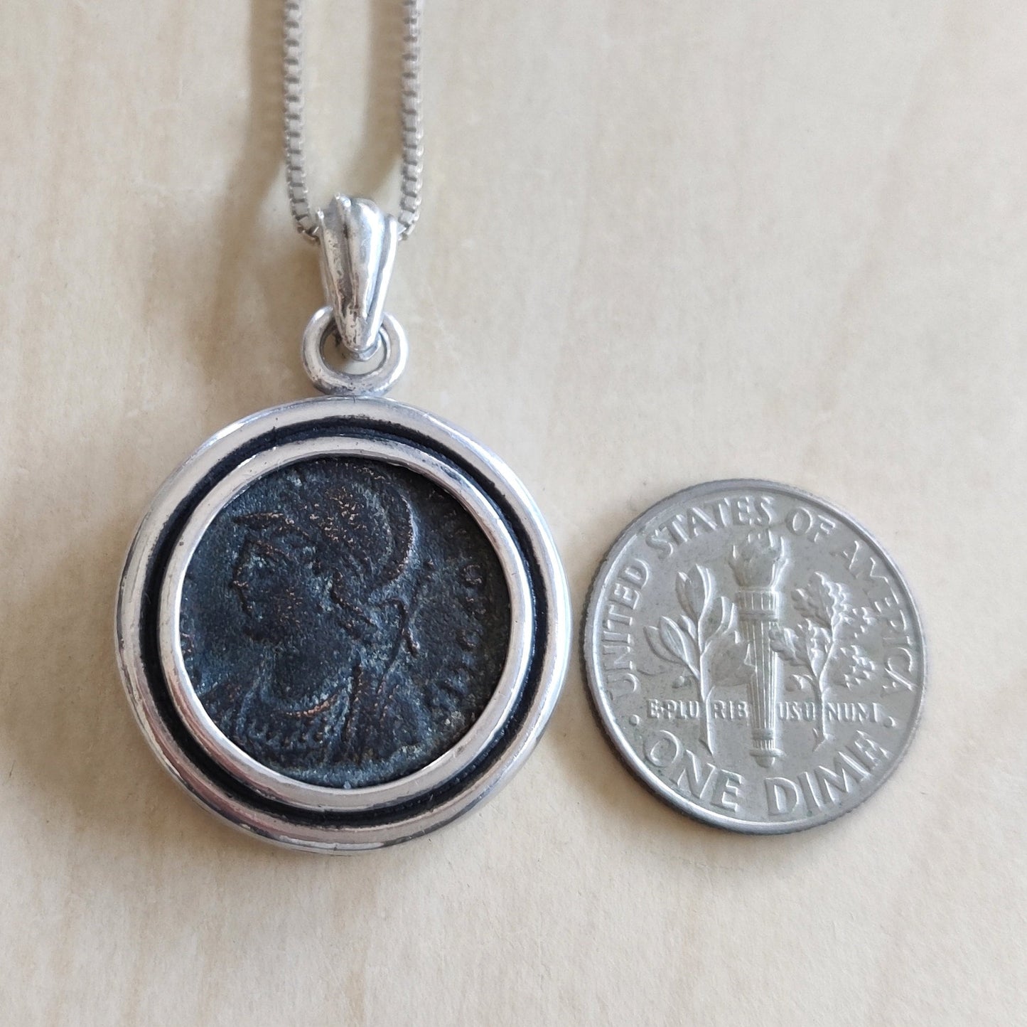 Roman Constantine the Great ancient Coin Medallion, Christian Men Necklace, Christmas Gift Idea