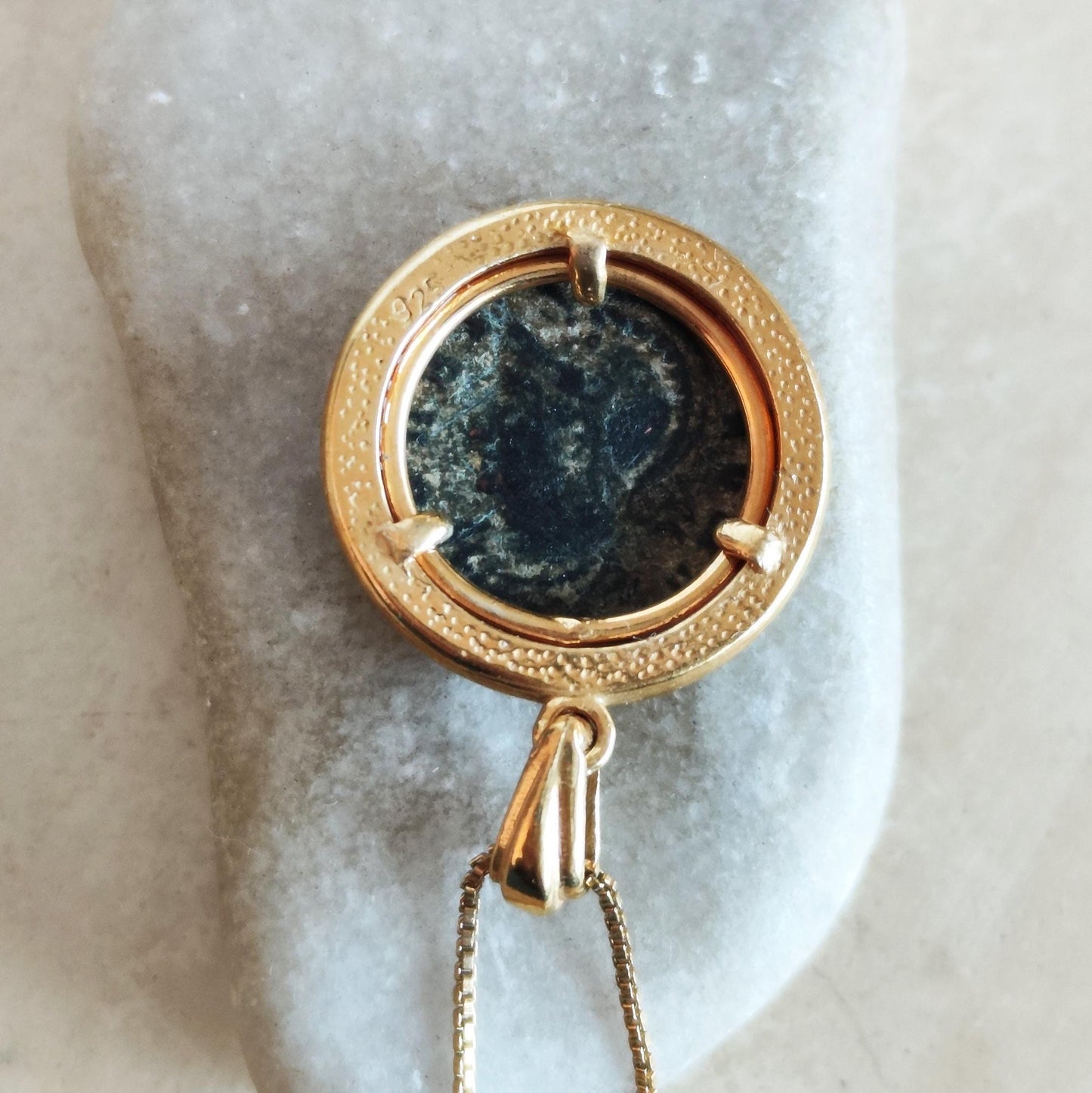 Roman Emperor Constantine Wolf Coin Necklace, Ancient Romulus & Remus bronze Coin medallion, History Buff Charm