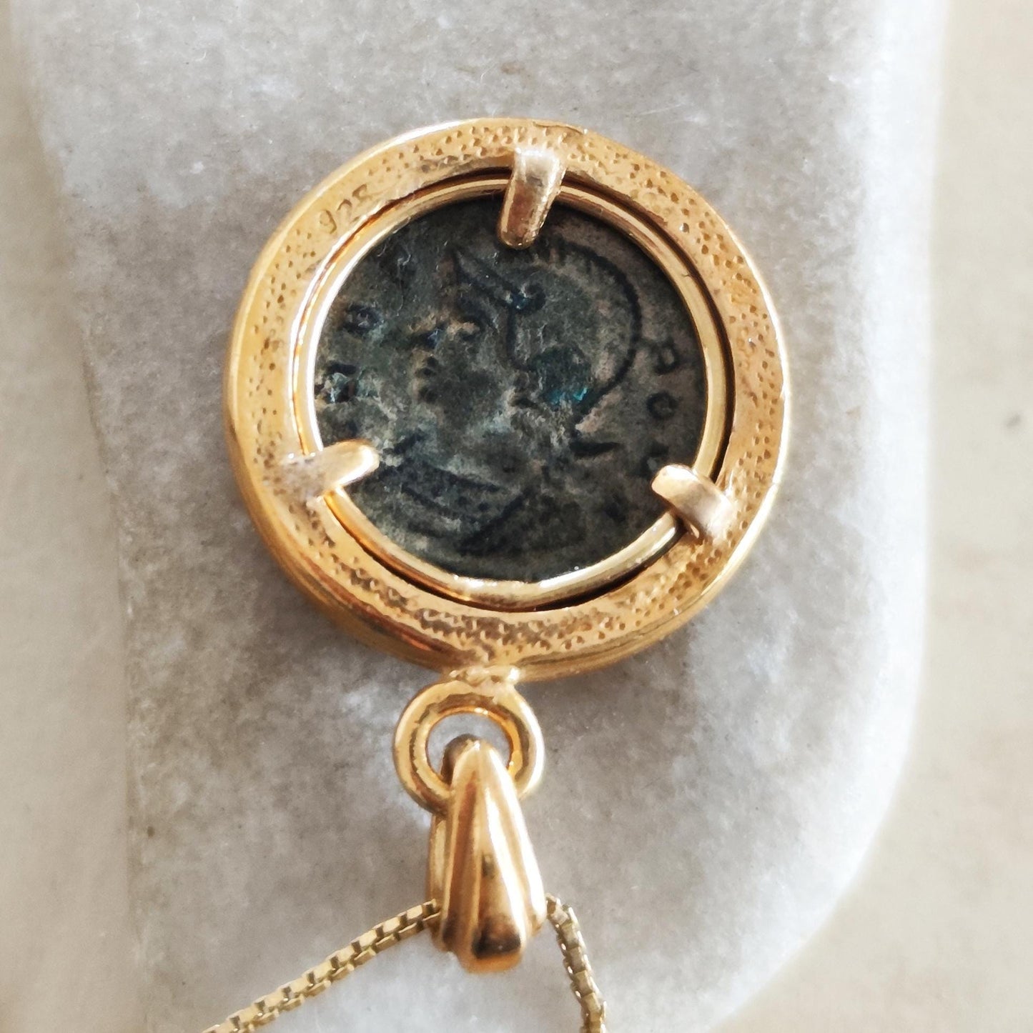 Antique Roman medallion Necklace, Gift for History Lover, Romulus & Remus with She wolf coin Charm