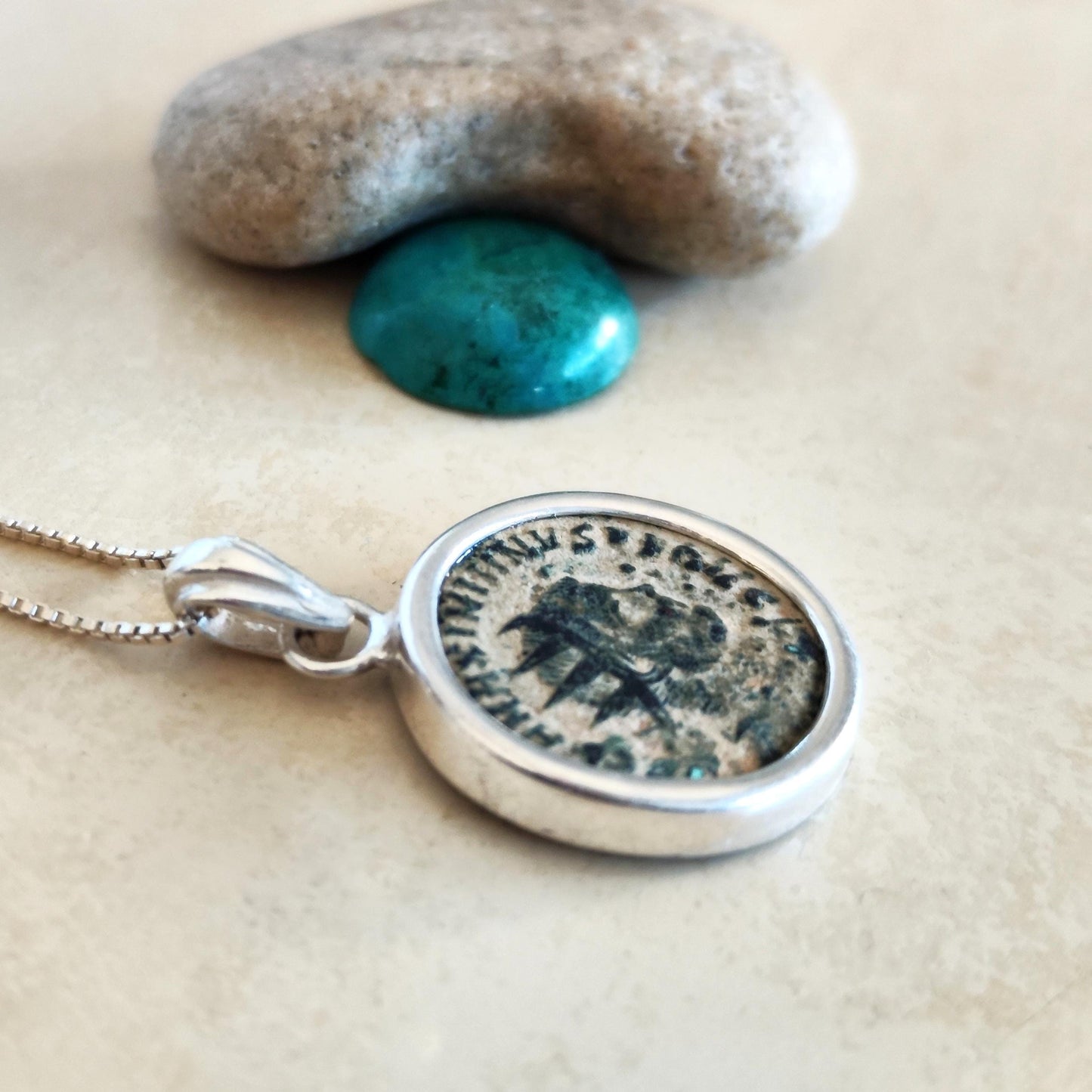 Genuine Roman Coin Pendant for Men, Silver Medallion Necklace of Emperor Maximianus, Ancient Coin Gift Idea, Roman Empire Statement Necklace