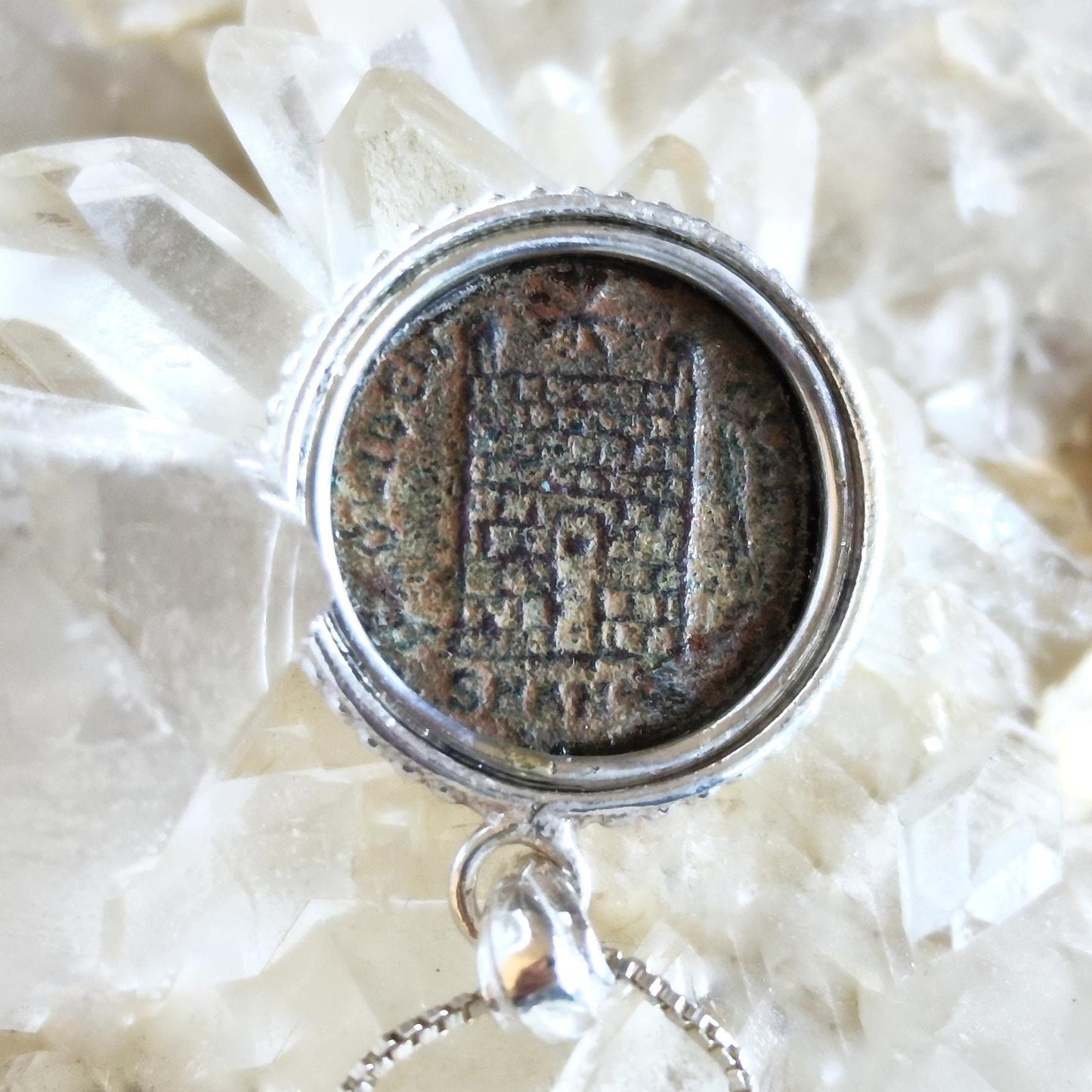 Genuine Constantine the Great Coin Necklace, Antique Roman coin Reversible Pendant, Men Silver Medallion, Christian men gift, unisex jewelry