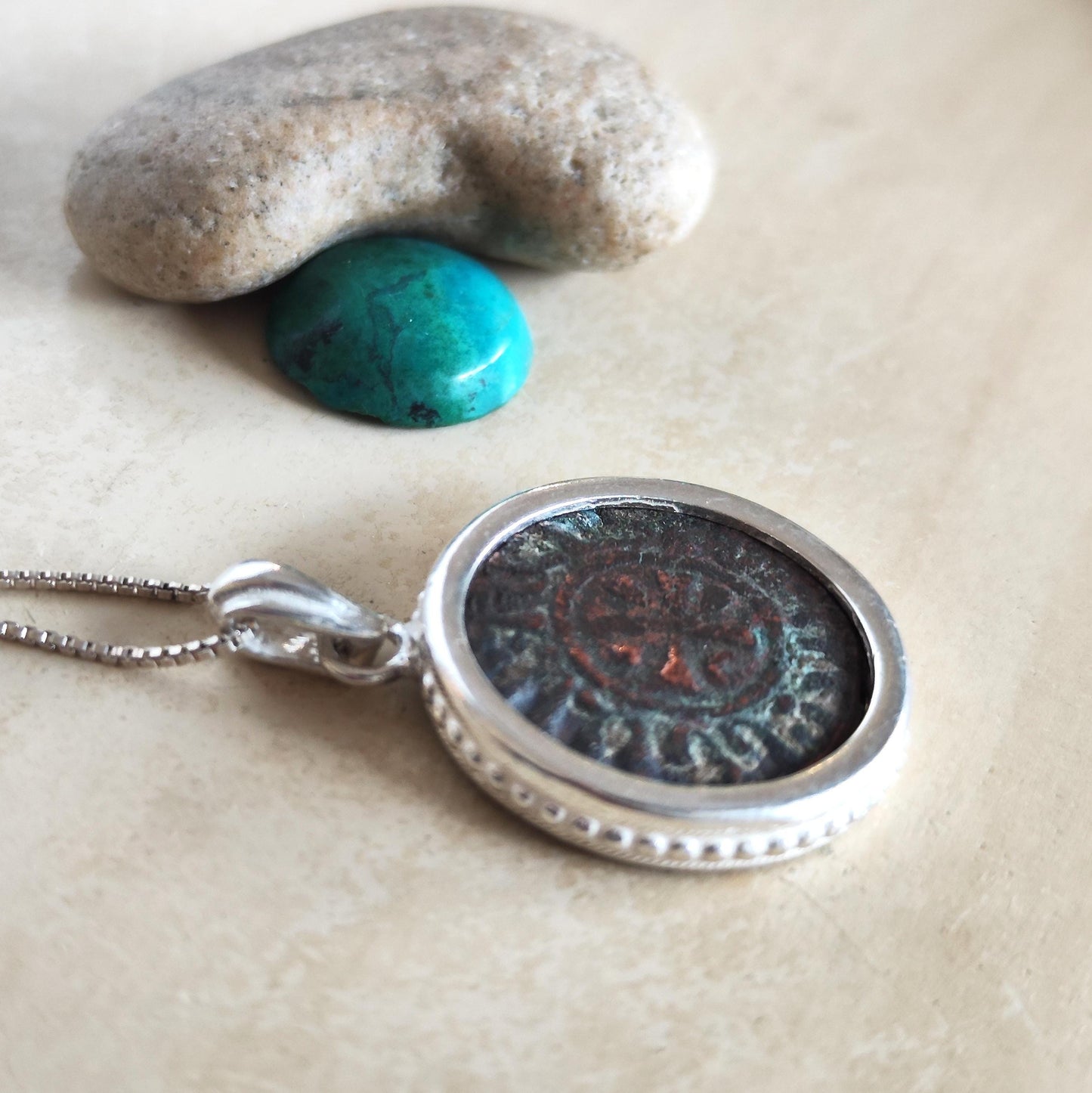 Ancient Latin Cross Coin Silver Necklace, Antique Crusader Knight Templar Coin Medallion, Medieval Armenia Kingdom Pendant, Christian Gift