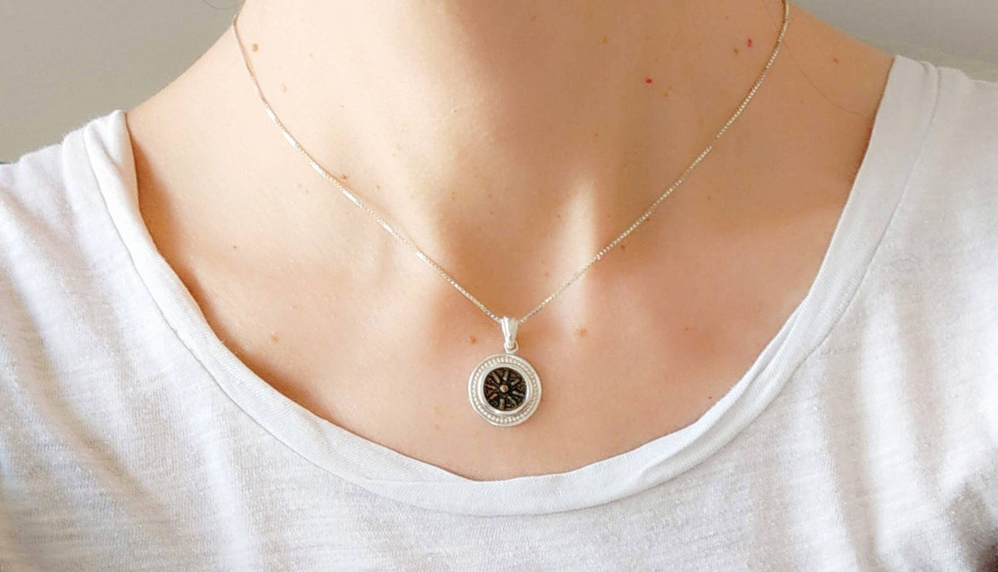 Widow's Mite Copy Coin Silver Necklace, Ancient Replica Coin Pendant, Christian gift for girls boys unisex, Jesus Biblical Coin Jewelry
