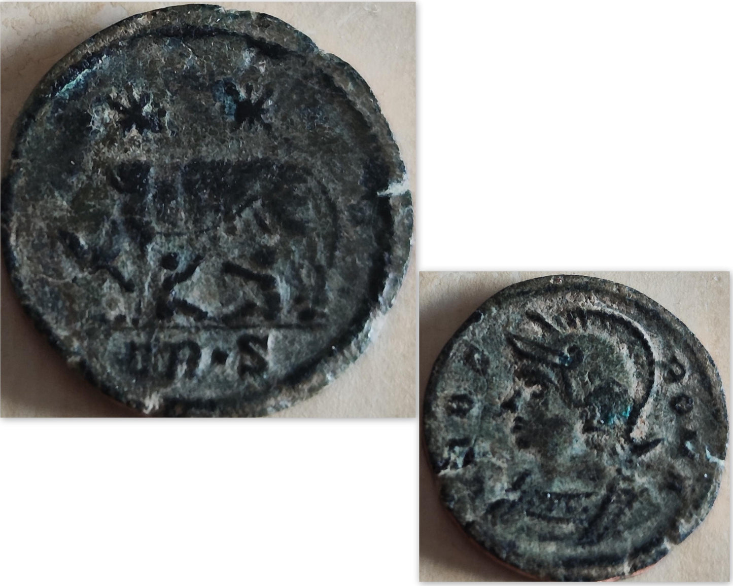 Antique Roman medallion Necklace, Gift for History Lover, Romulus & Remus with She wolf coin Charm