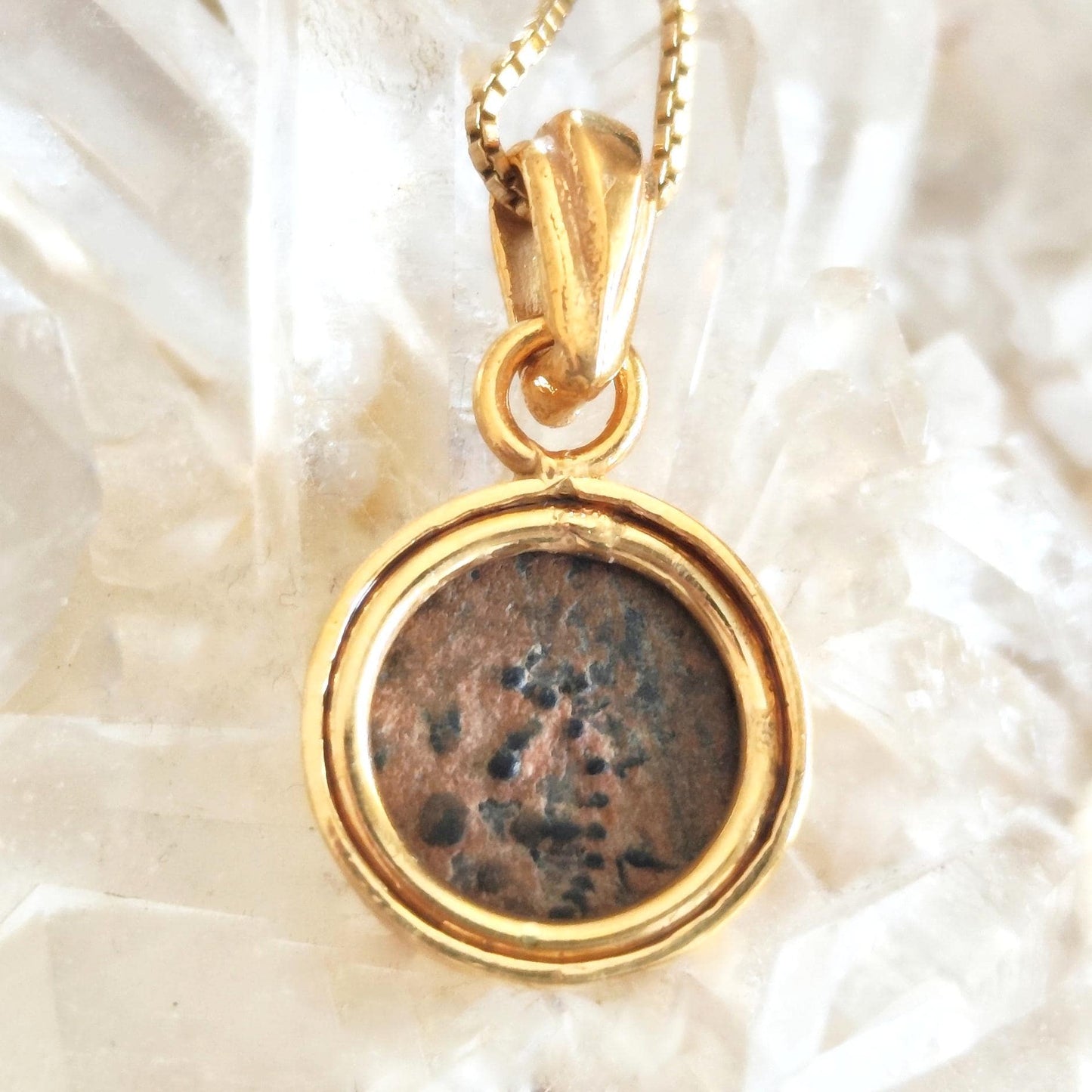 Christian Coin Necklace for women, Antique Real Widow's Mite coin Small pendant, Genuine Jewish Biblical Coin Charm, Jesus Ancient Coin Gift