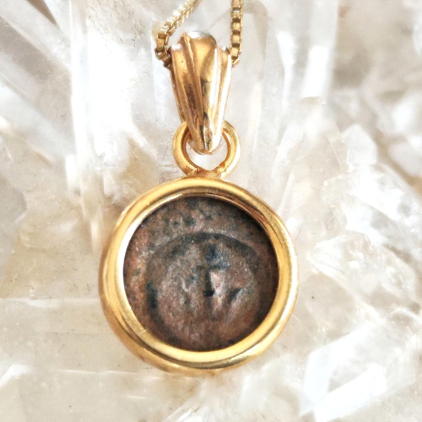 Christian Coin Necklace for women, Antique Real Widow's Mite coin Small pendant, Genuine Jewish Biblical Coin Charm, Jesus Ancient Coin Gift