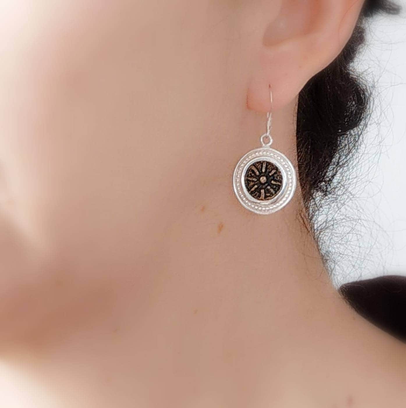 Widow's Mite Coin Earrings: Sterling Silver Ancient Replica, Christian Jewelry Barr Designs