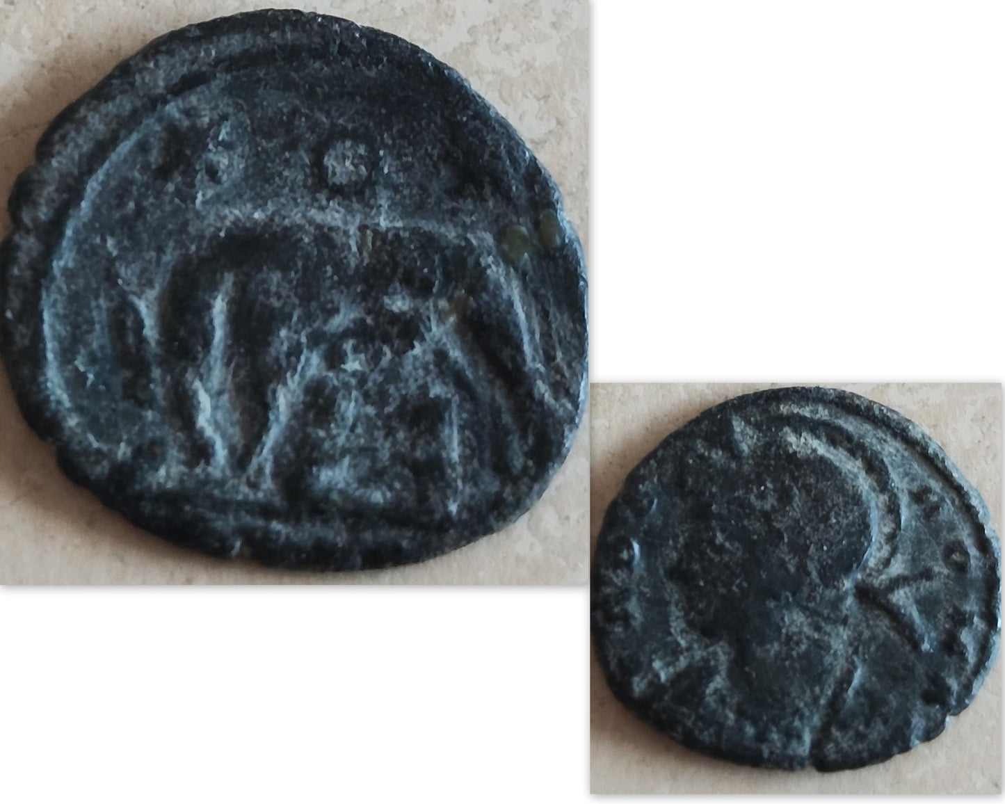 Roman Coin Pendant of Twins Romulus and Remus, Ancient Constantine Coin Necklace, Vintage Jewelry