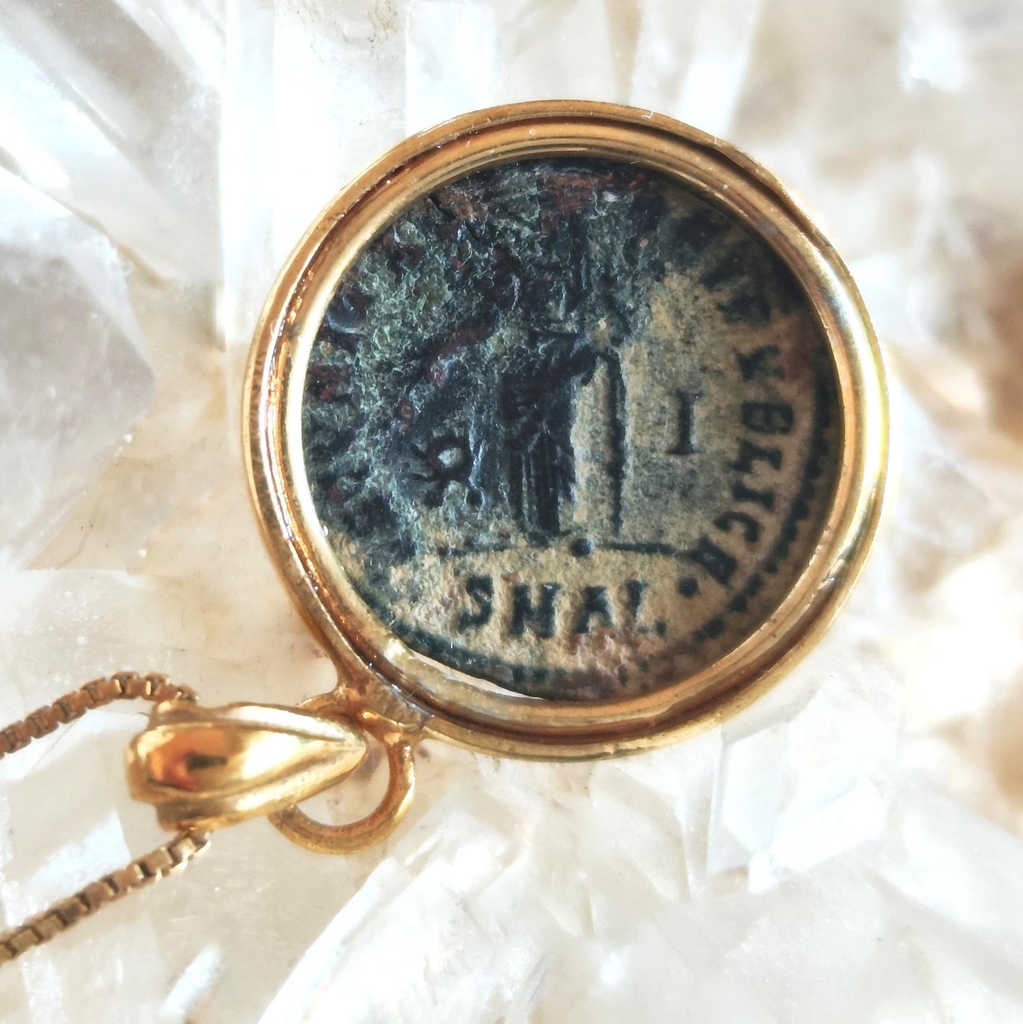 Real Ancient St. Helena Coin Necklace, Roman Christian Medallion, Mother of Constantine The Great Pendant, Saint Helen Gift for Women
