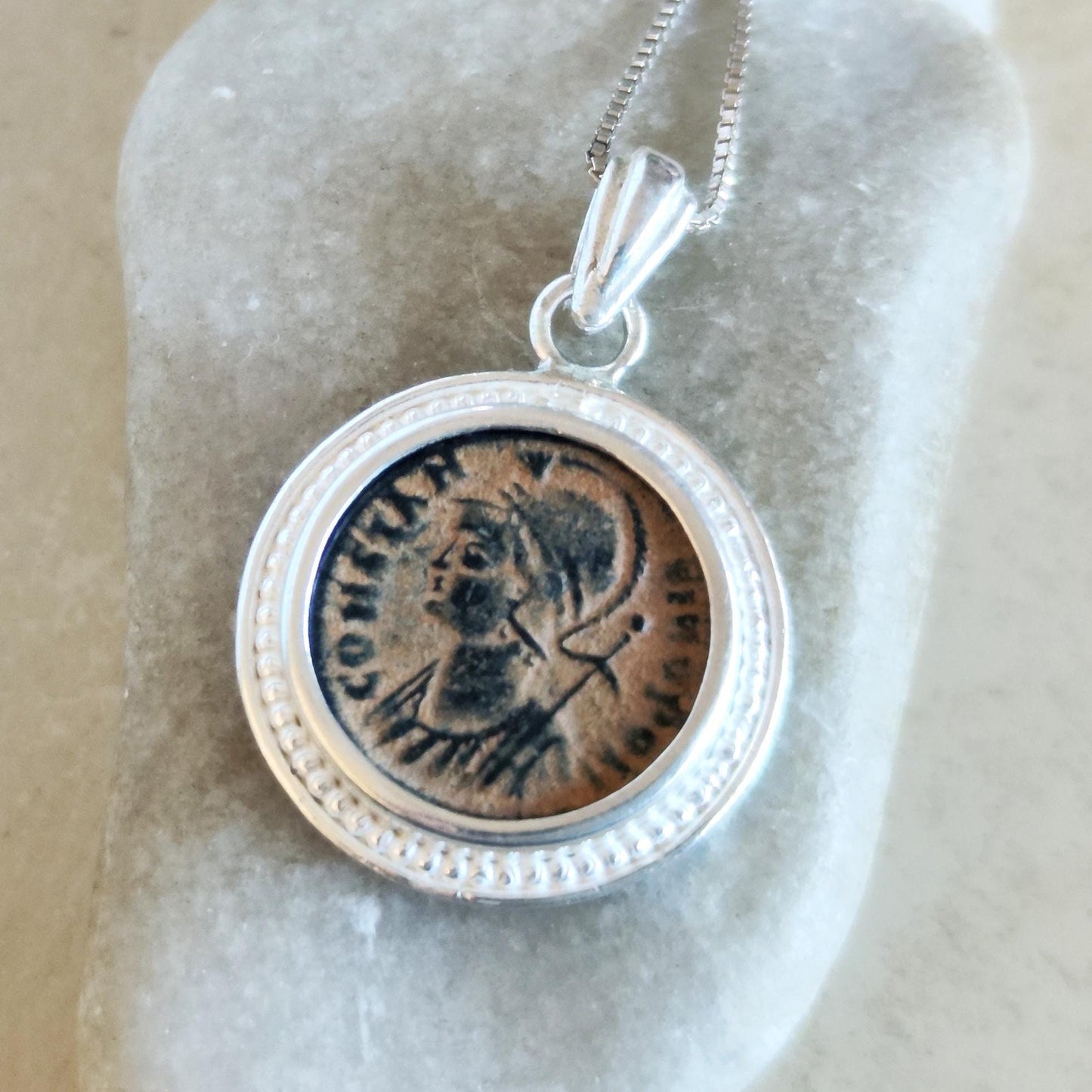 Constantine the Great Pendant, Christian Coin Necklace, Roman Coin Necklace, Ancient Coin Necklace, Antique Coin Pendant, Christian Gift