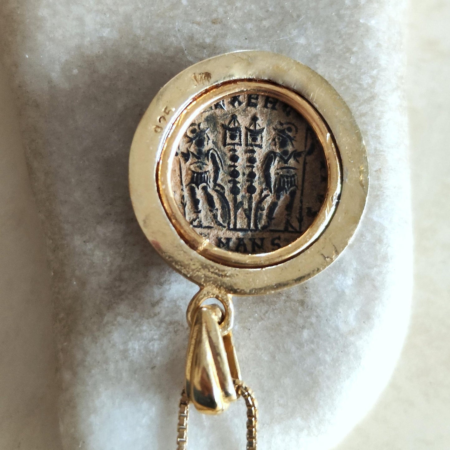 Roman Coin Pendant of Emperor Constantine II, Early Christian Coin Necklace, Ancient Vintage Jewelry