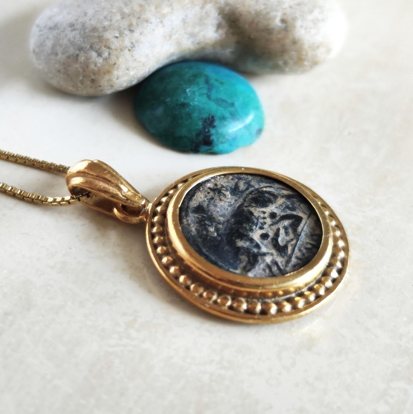 Roman Coin Of Romulus & Remus necklace, Ancient History Mythology Medallion, Women Pendant, Antique Constantine She wolf bronze coin