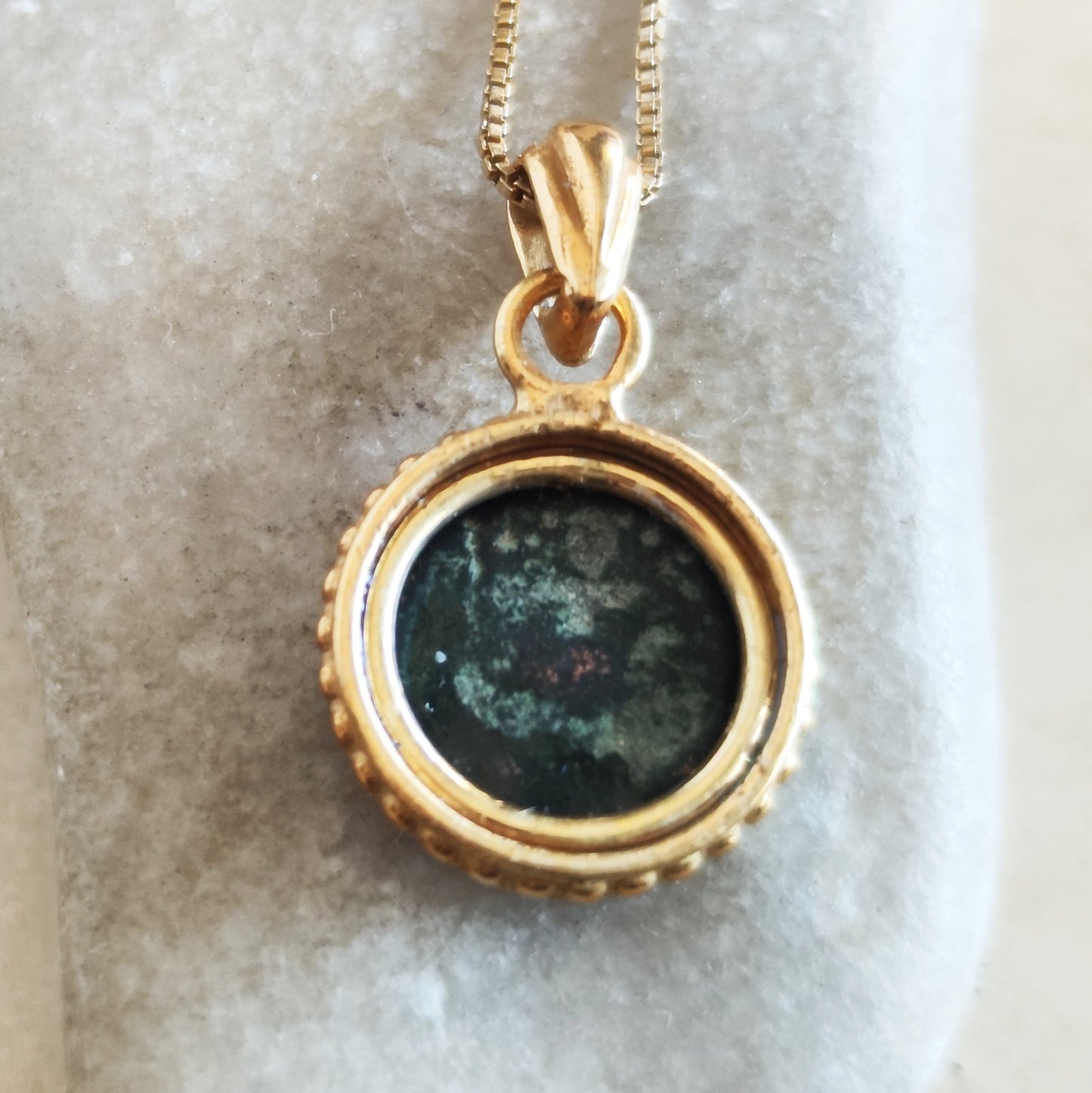 Genuine Biblical Coin Necklace, Antique Real Widow's Mite Coin Gold Plated small Pendant, Jesus Ancient Coin Jewelry, Christian Gift Idea