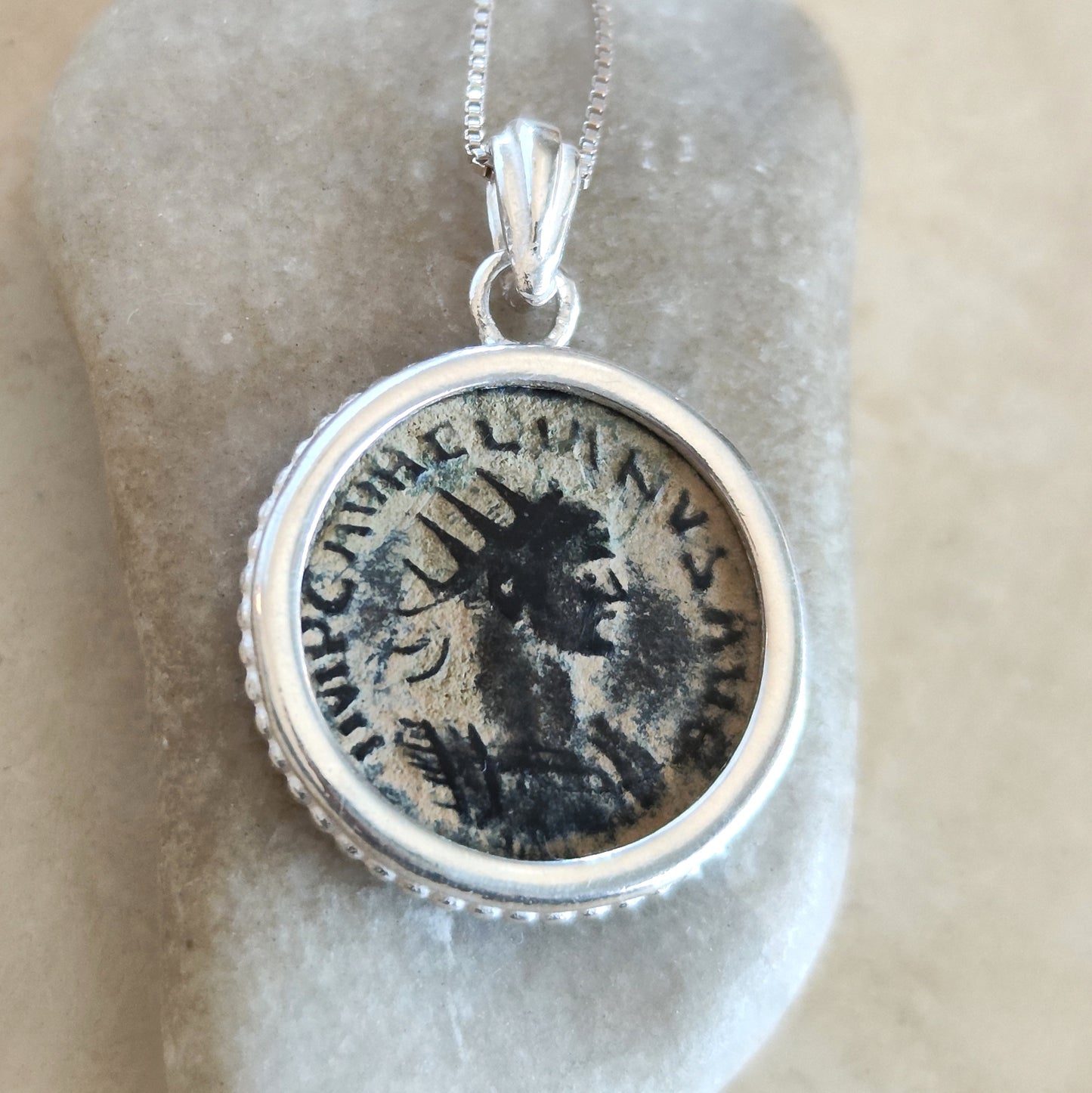Emperor Aurelian Roman Coin Necklace, Authentic Certified Ancient Coin Silver Pendant, Antique Roman medallion, Vintage Pendant, unisex gift