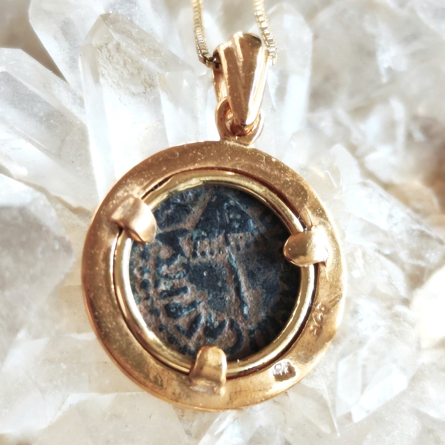 Authentic Herod Agrippa Coin Gold Plated Necklace, Ancient Jewish Roman History Medallion Barr Designs