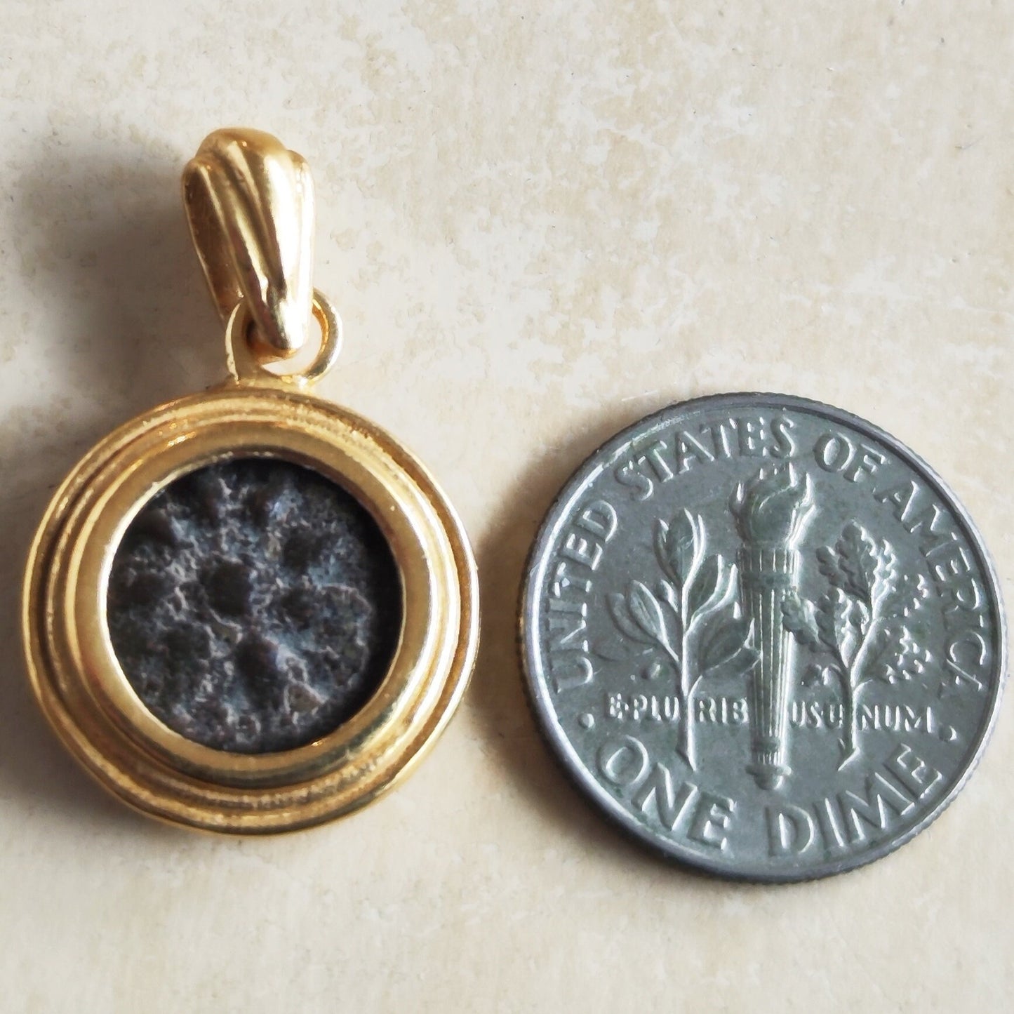 Authentic widow's mite coin necklace, Biblical Coin Medallion, Ancient Judea bronze Prutah, Christian Jesus jewelry, women vintage gift idea
