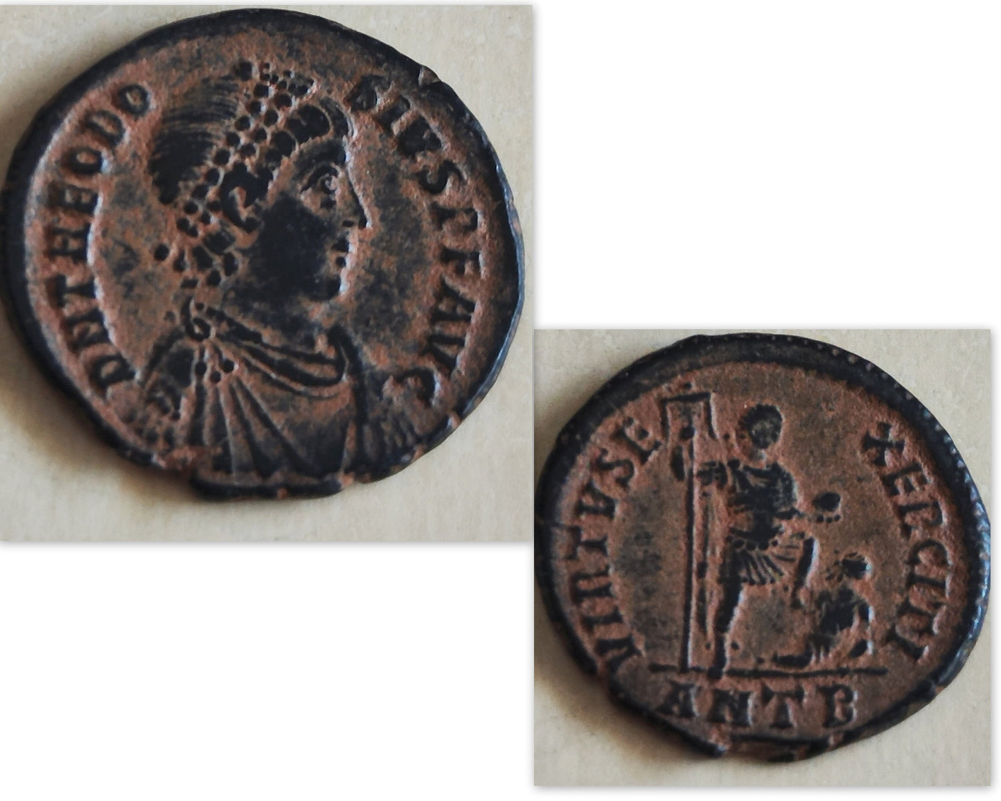 Roman Christian Emperor Theodosius Coin Silver Necklace, Ancient Coin Medallion Pendant, Holy Land History Jewelry