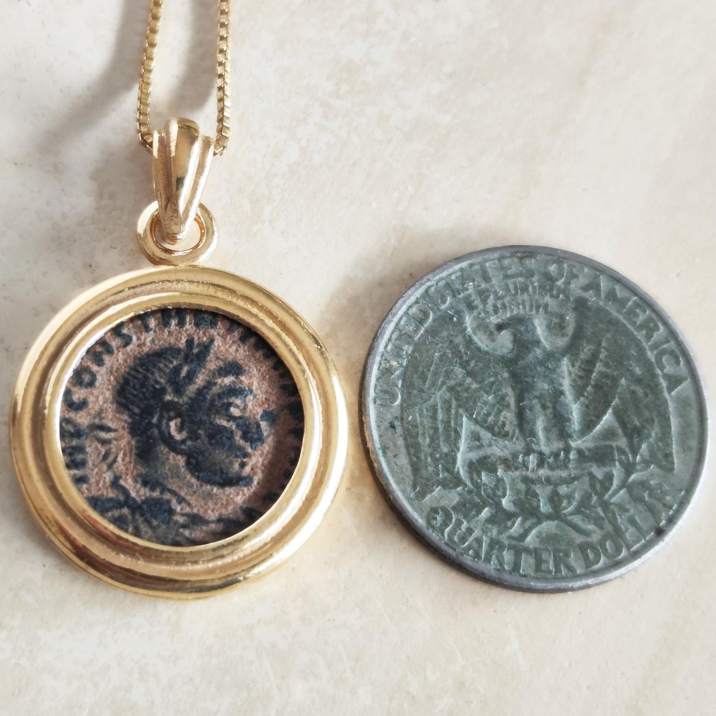 Constantine the Great Pendant, Christian Coin Necklace, Roman Coin Necklace, Ancient Coin Necklace, Antique Coin Pendant, Christian Gift