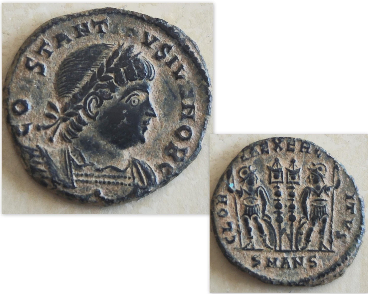Roman Coin Pendant of Emperor Constantine II, Early Christian Coin Necklace, Ancient Vintage Jewelry
