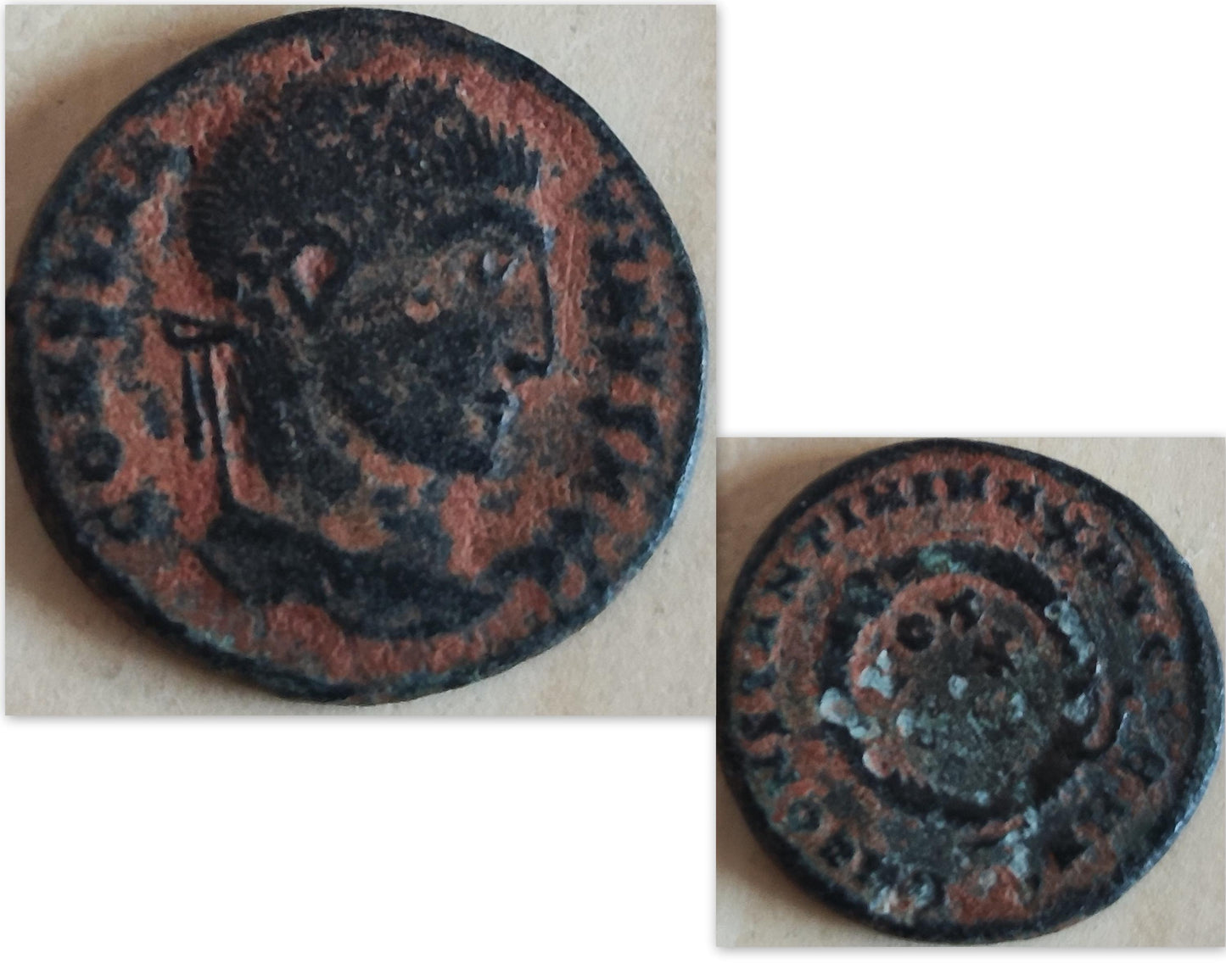 Antique Constantine the Great Coin Silver Necklace, Ancient Roman Coin Pendant